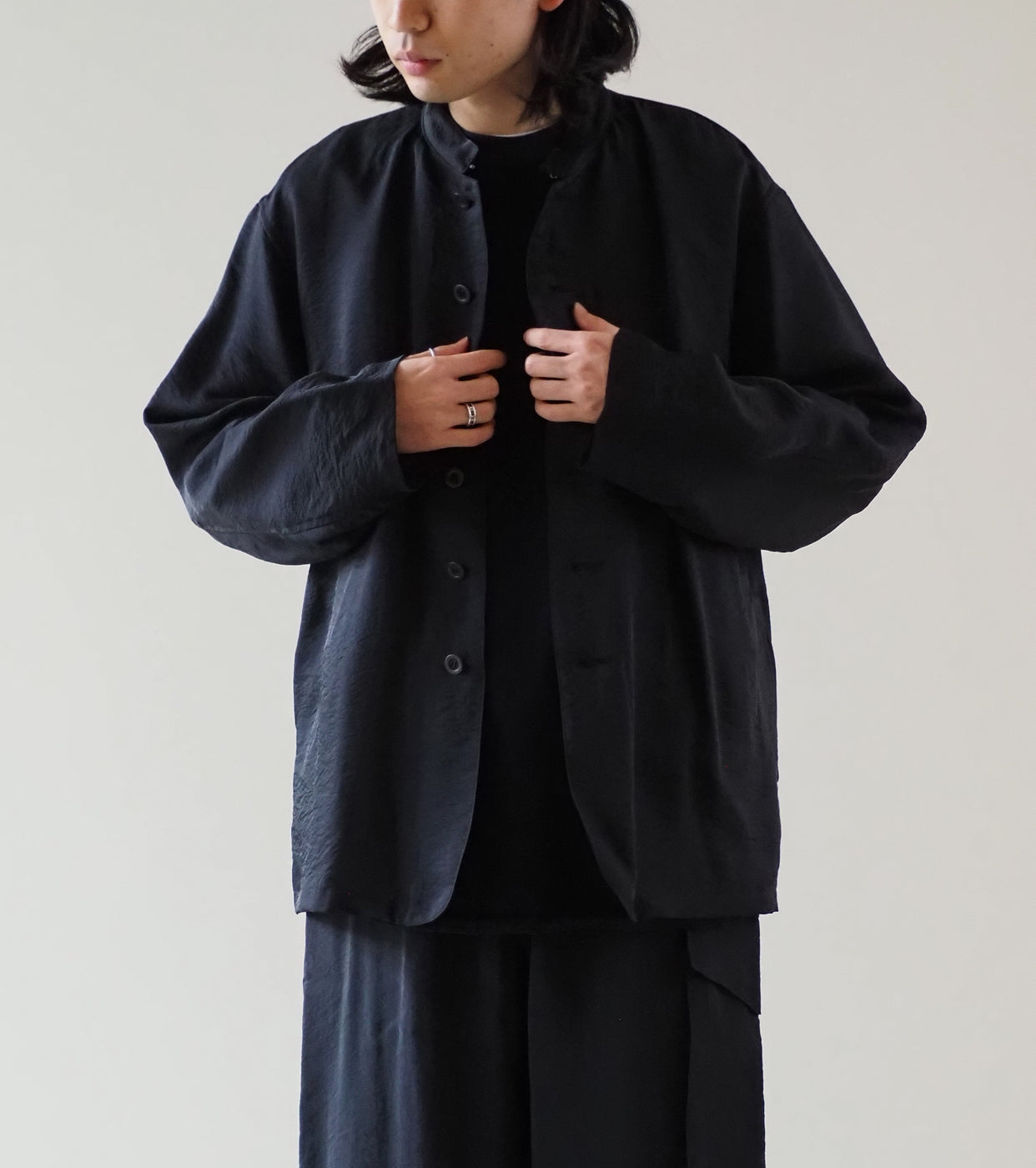 Blurhms Nylon / Rayon Swedish Hospital Jacket, Black