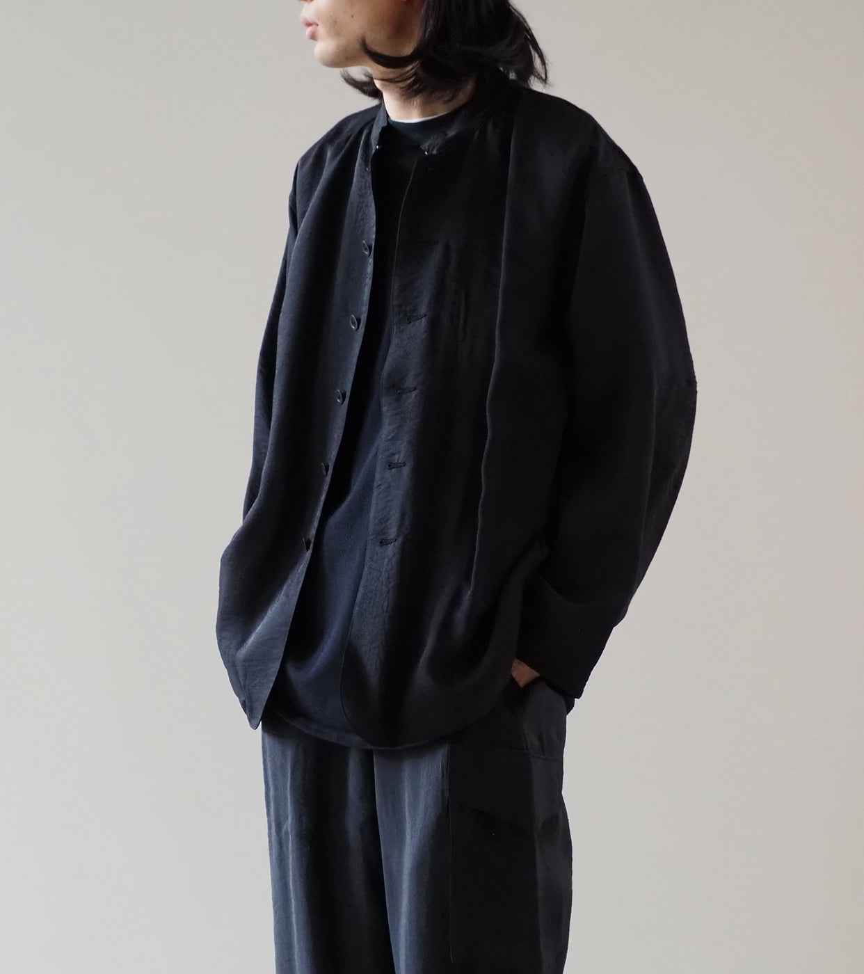 Blurhms Nylon / Rayon Swedish Hospital Jacket, Black