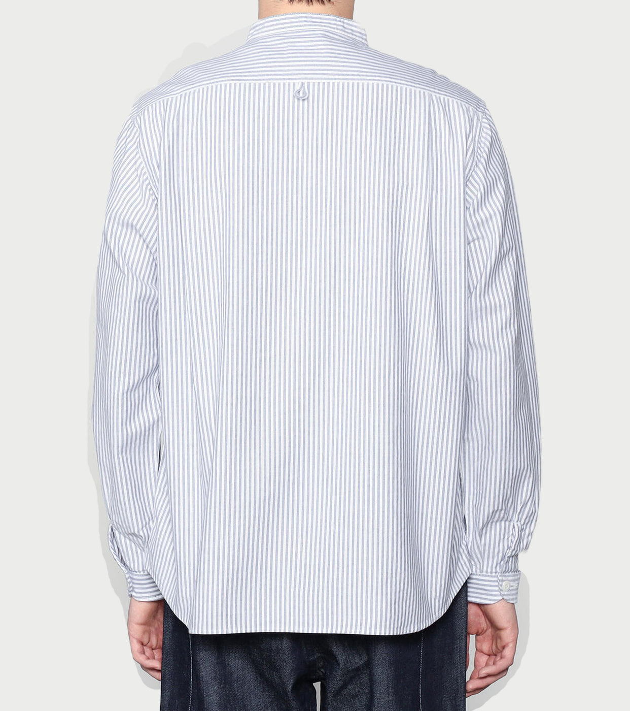 DANTON Oxford Band Collar Shirt , Sax x White Stripe