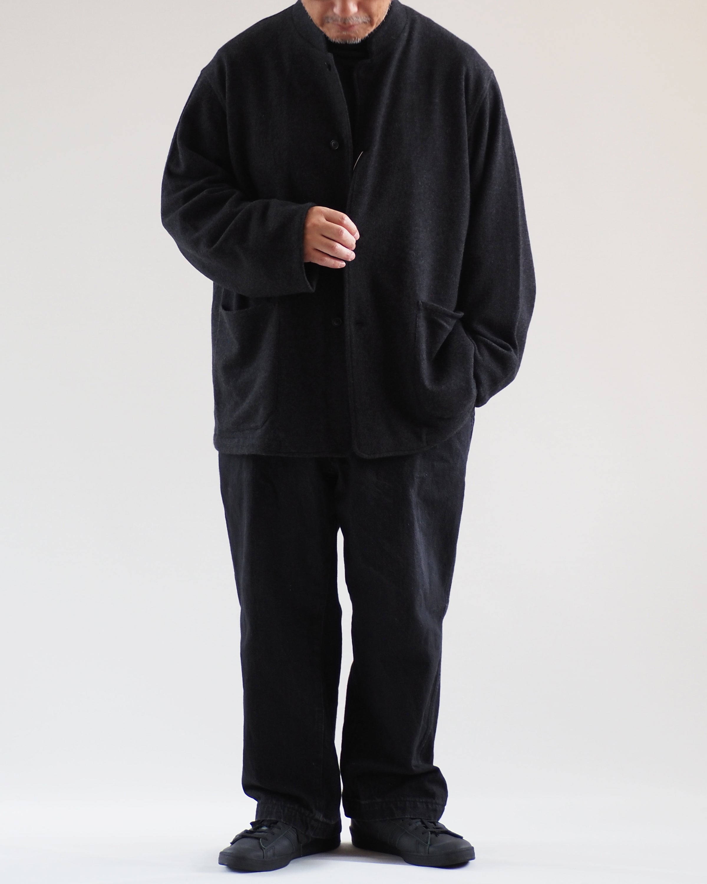 Cashmere Stand collar Knit Jacket,Charcoal