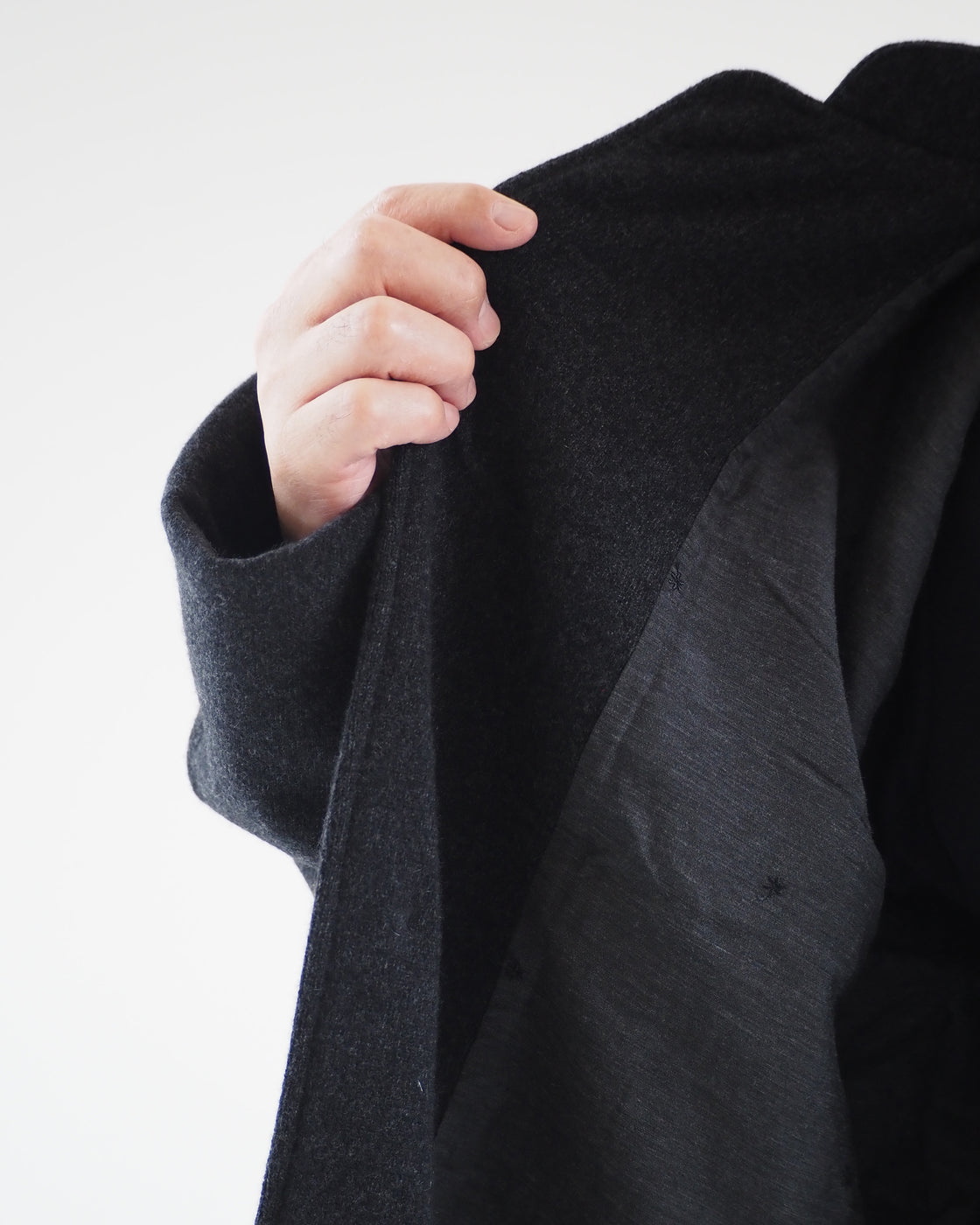 Cashmere Stand collar Knit Jacket,Charcoal