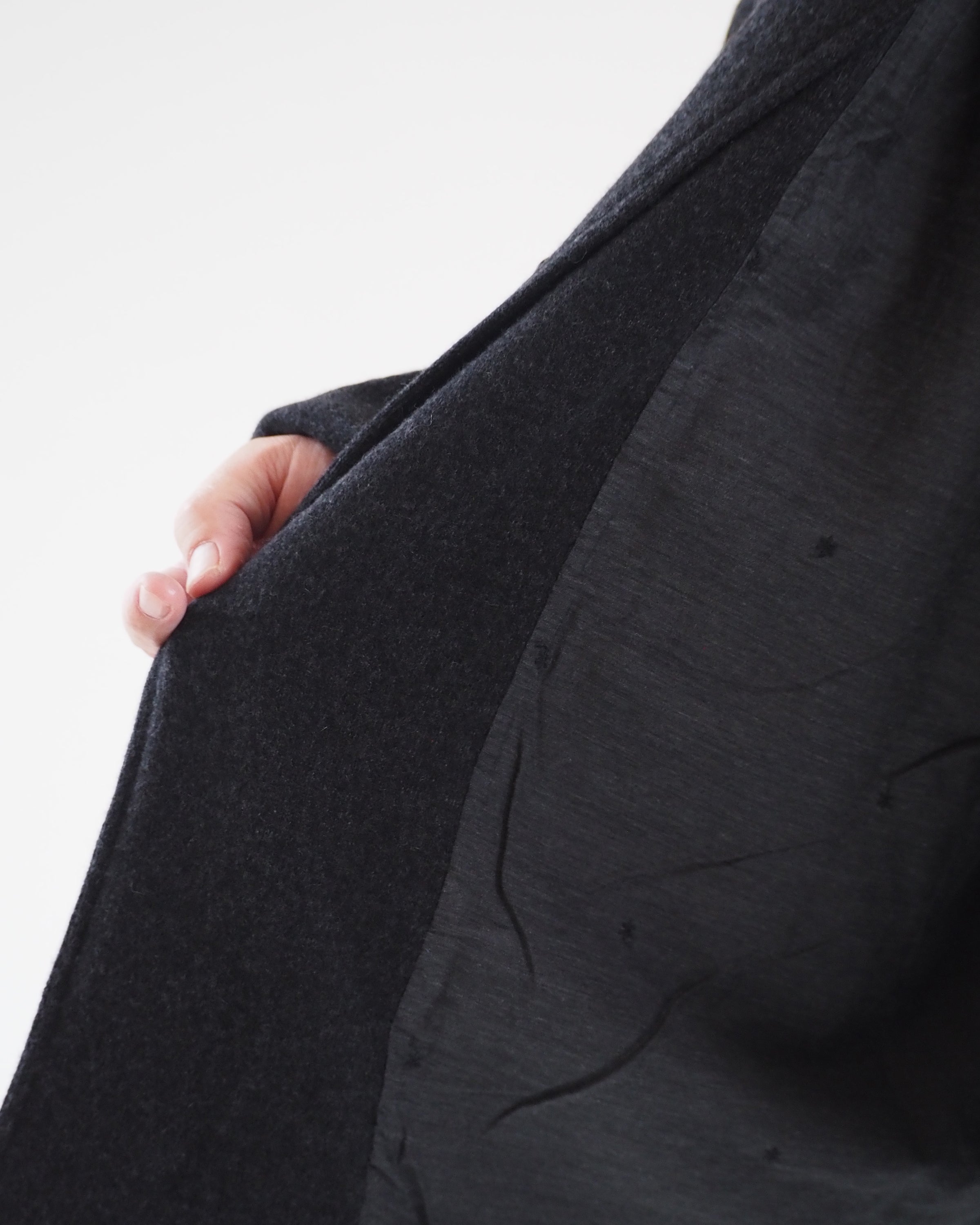 Cashmere Stand collar Knit Jacket,Charcoal