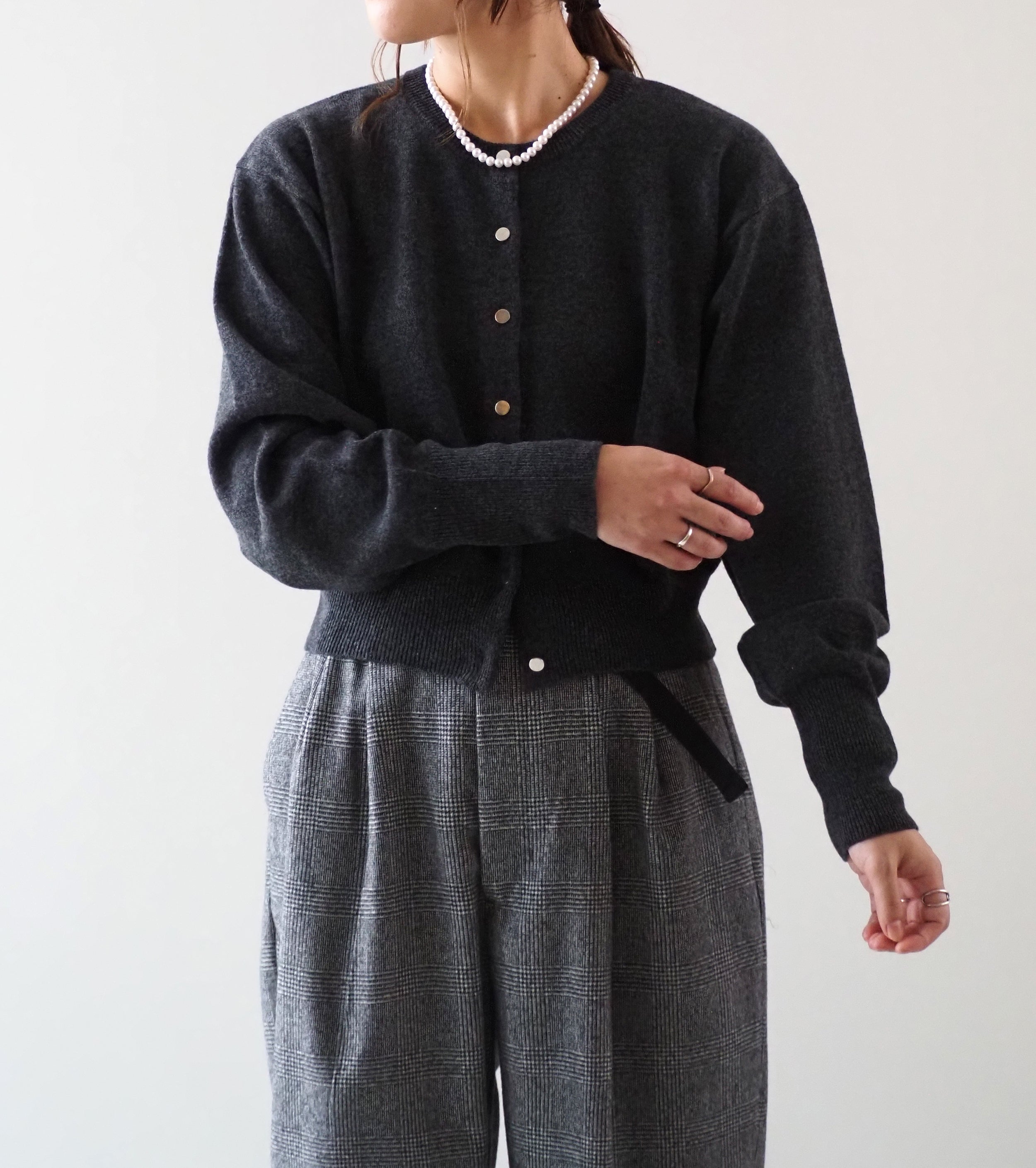 Oblada マーサカーディガン , Charcoal Gray – Navyblue