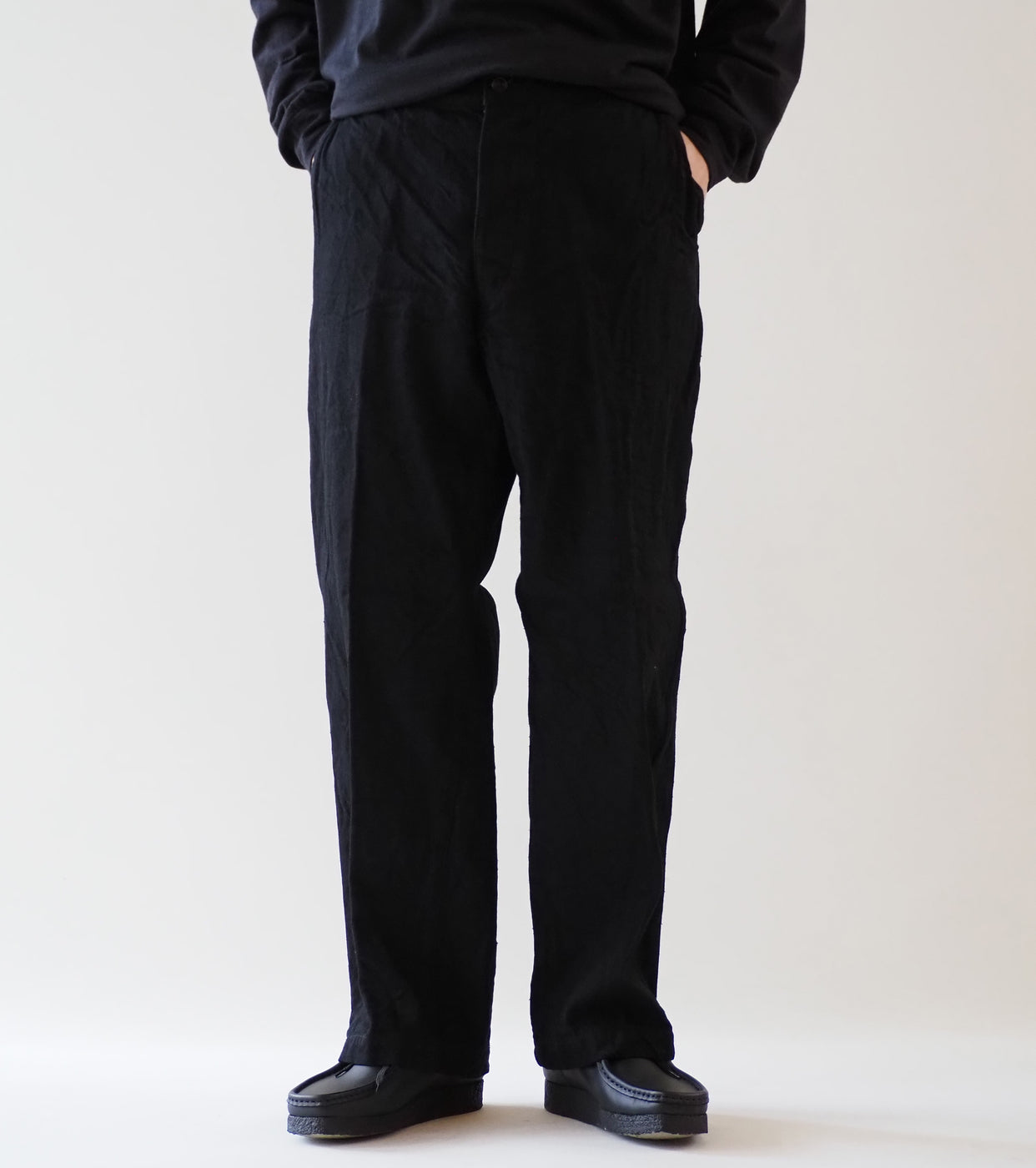 COMOLI Denim Over Pants,Black