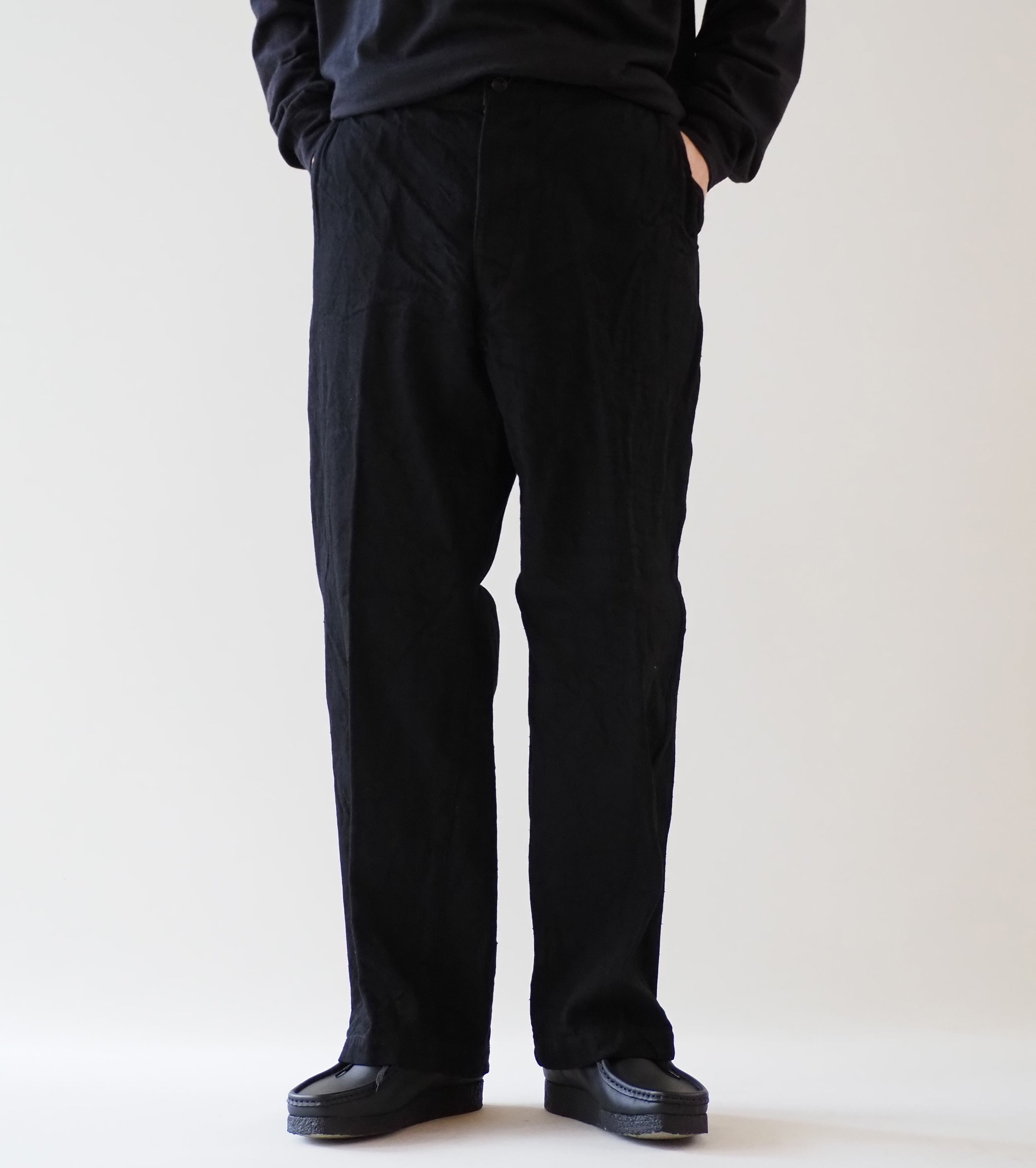 COMOLI Denim Over Pants,Black