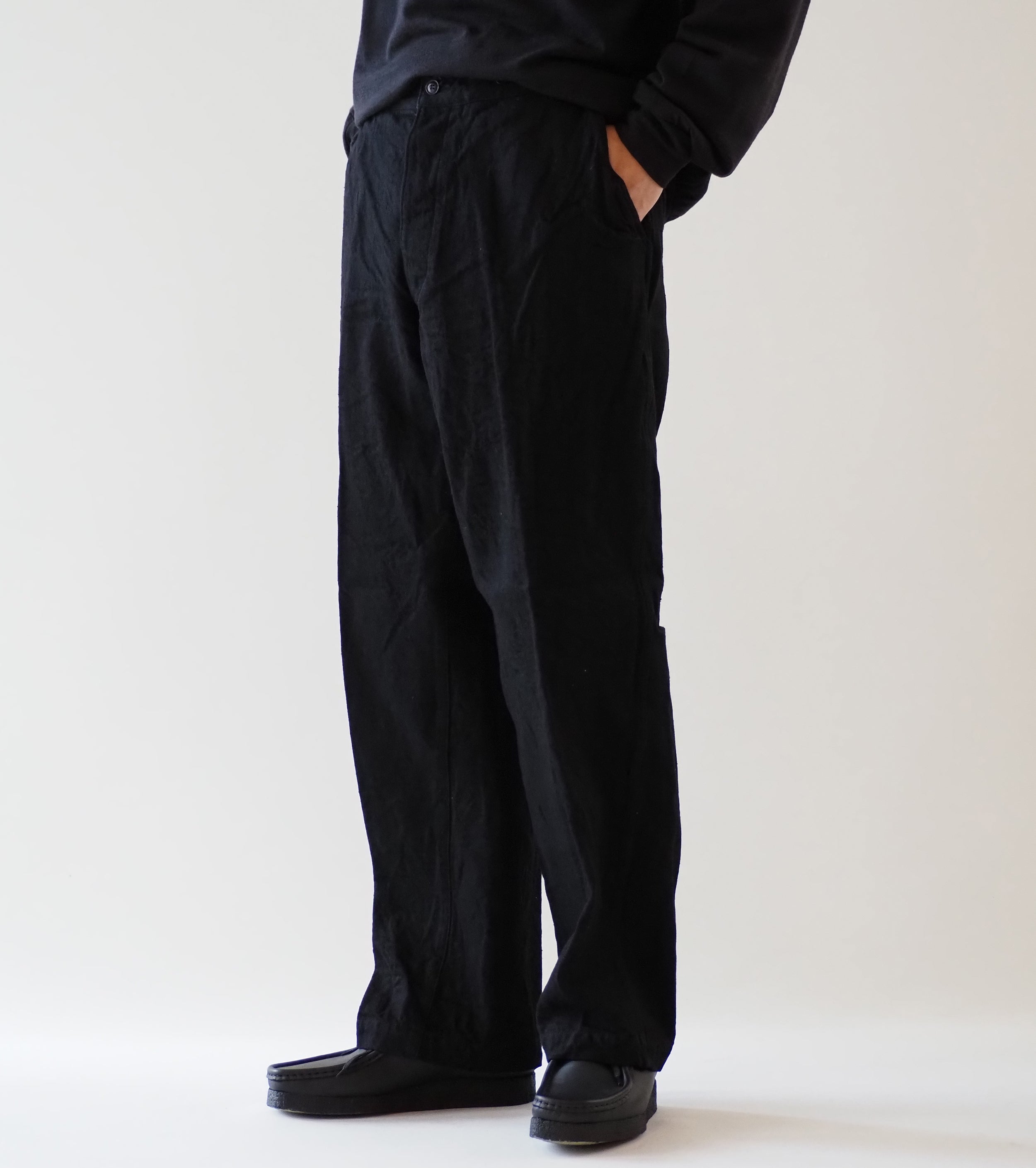 COMOLI Denim Over Pants,Black