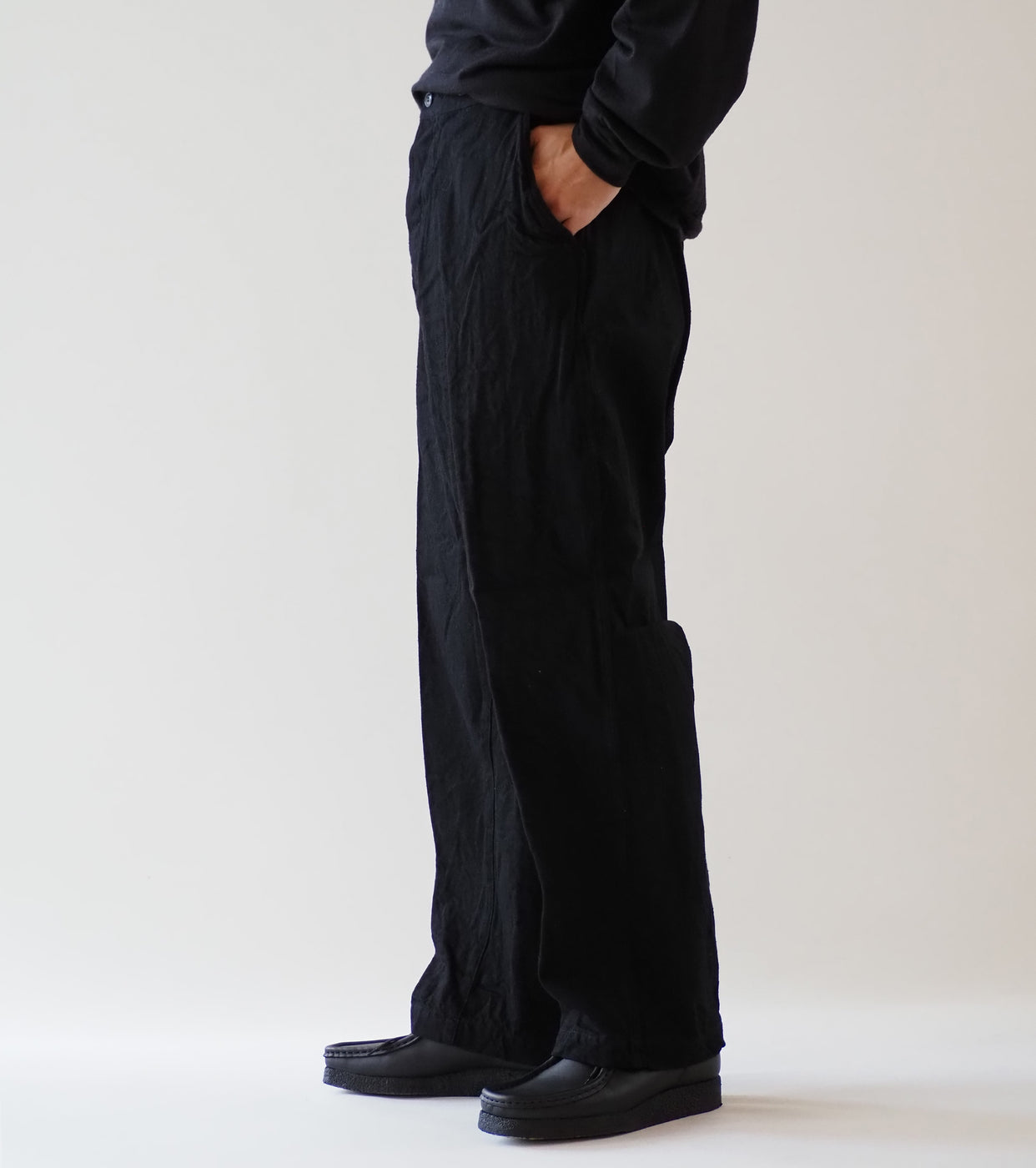 COMOLI Denim Over Pants,Black