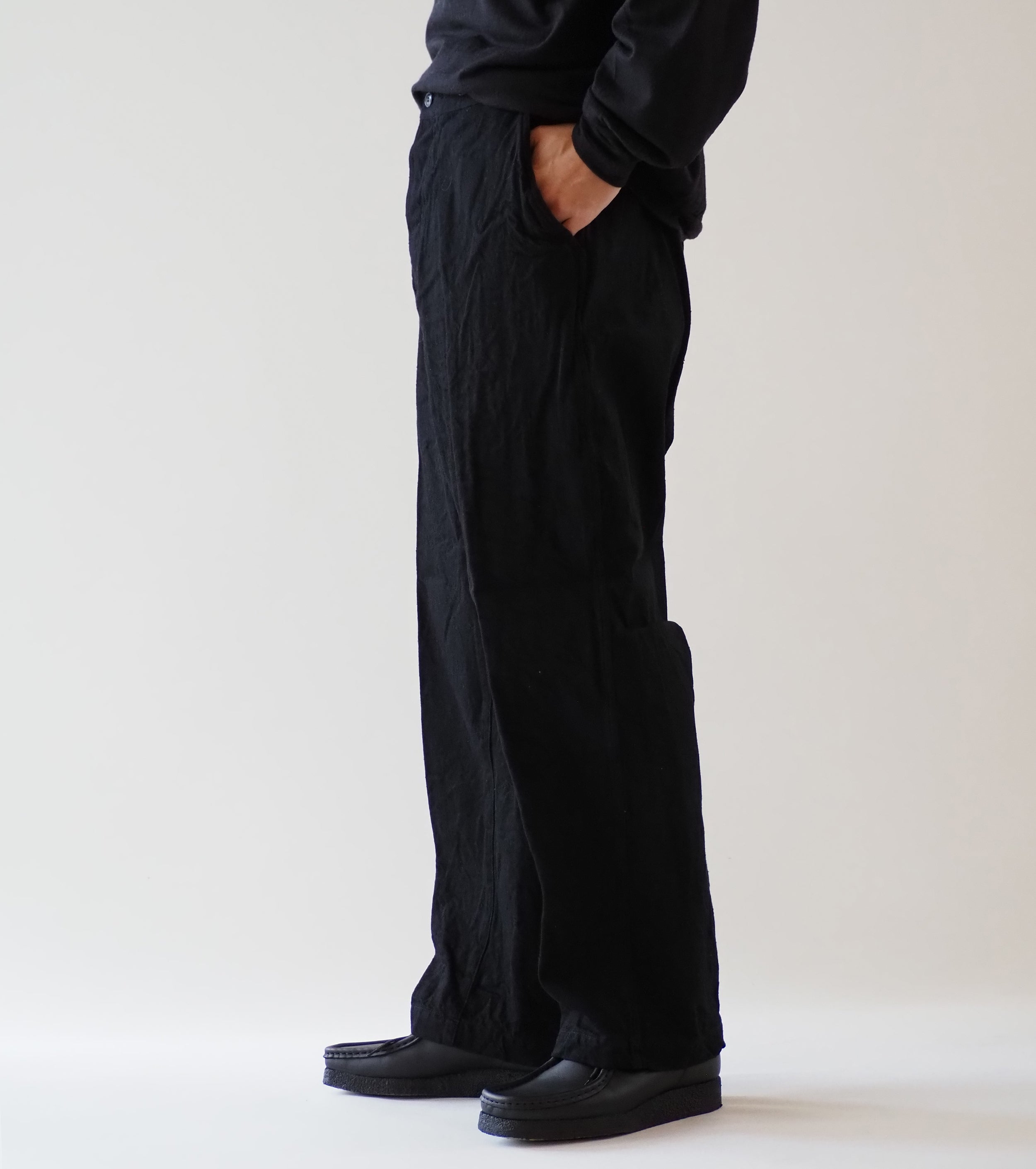 COMOLI Denim Over Pants,Black