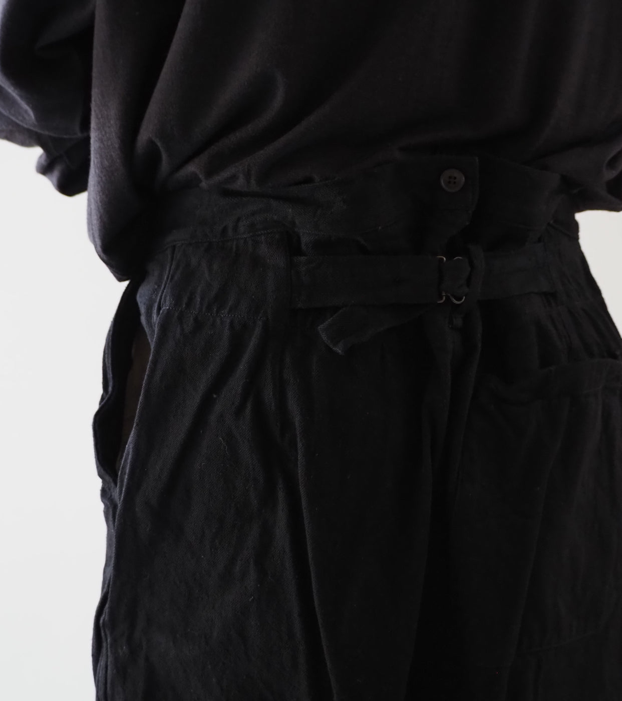COMOLI Denim Over Pants,Black
