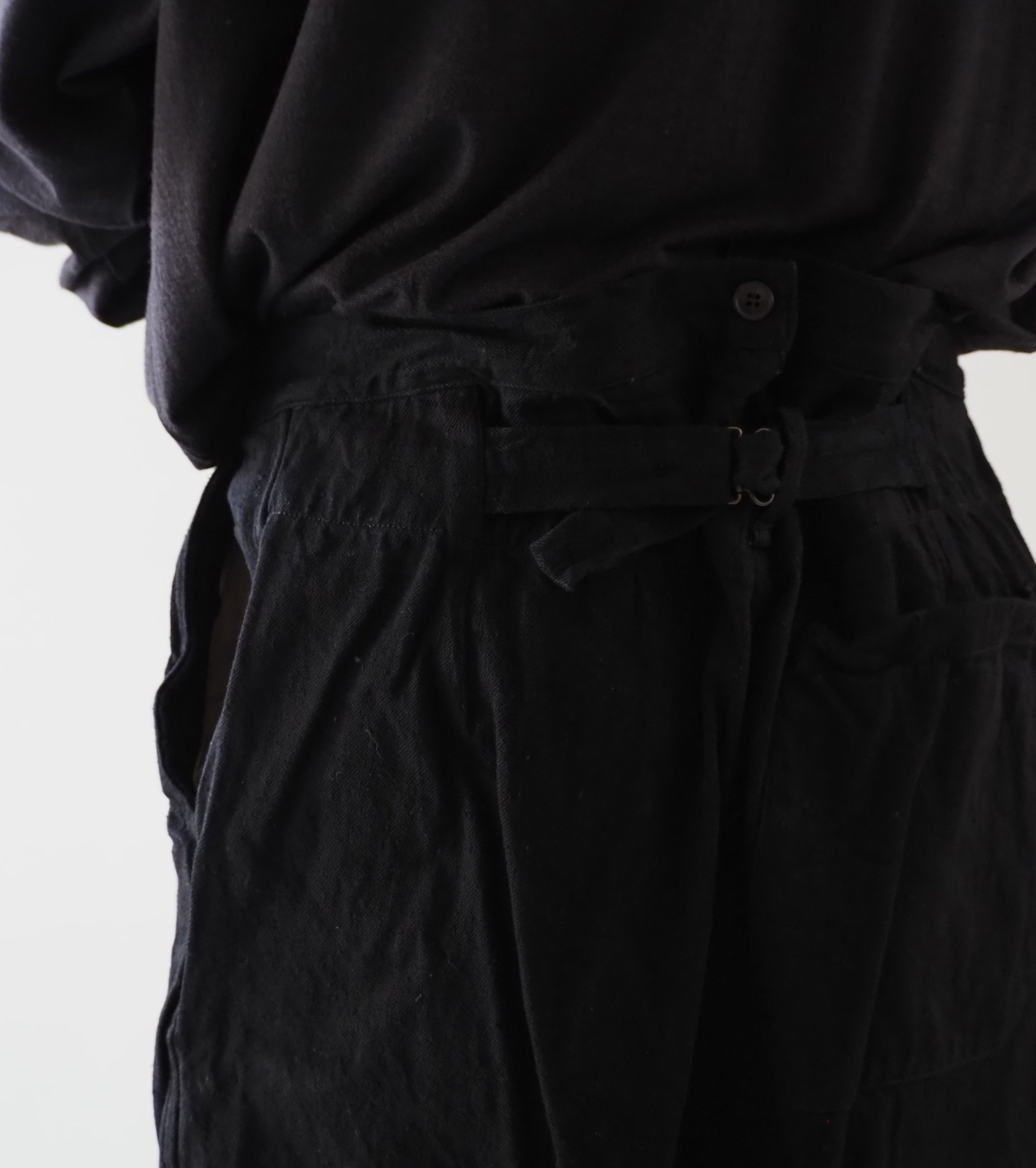 COMOLI Denim Over Pants,Black