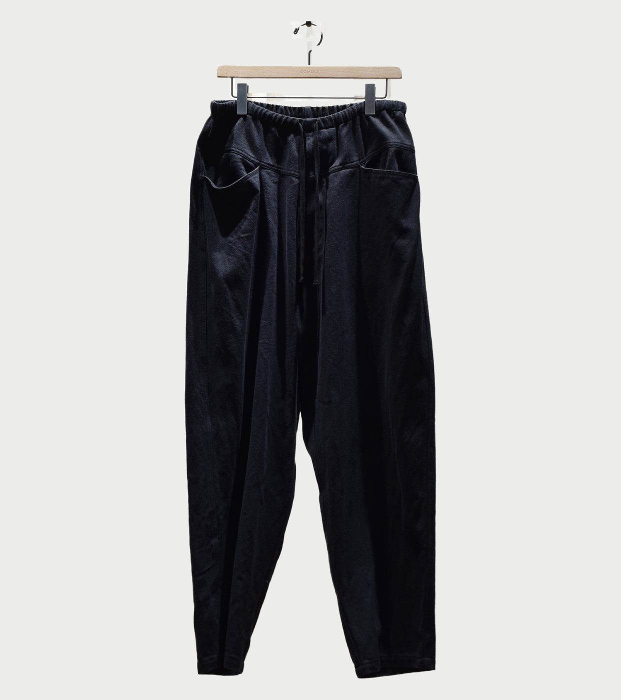 COMOLI Black Drill Tapered Pants , Black