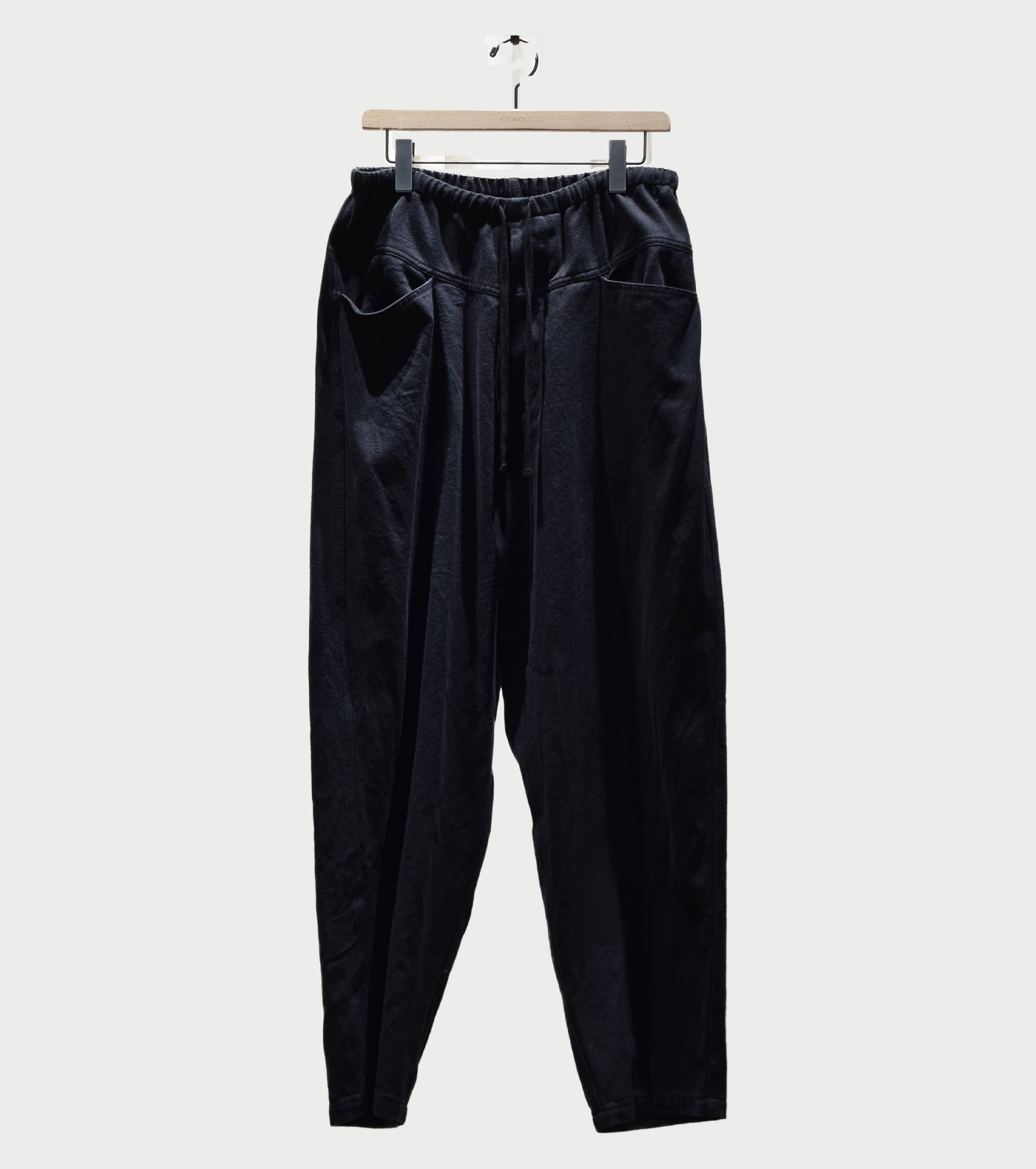 COMOLI Black Drill Tapered Pants , Black