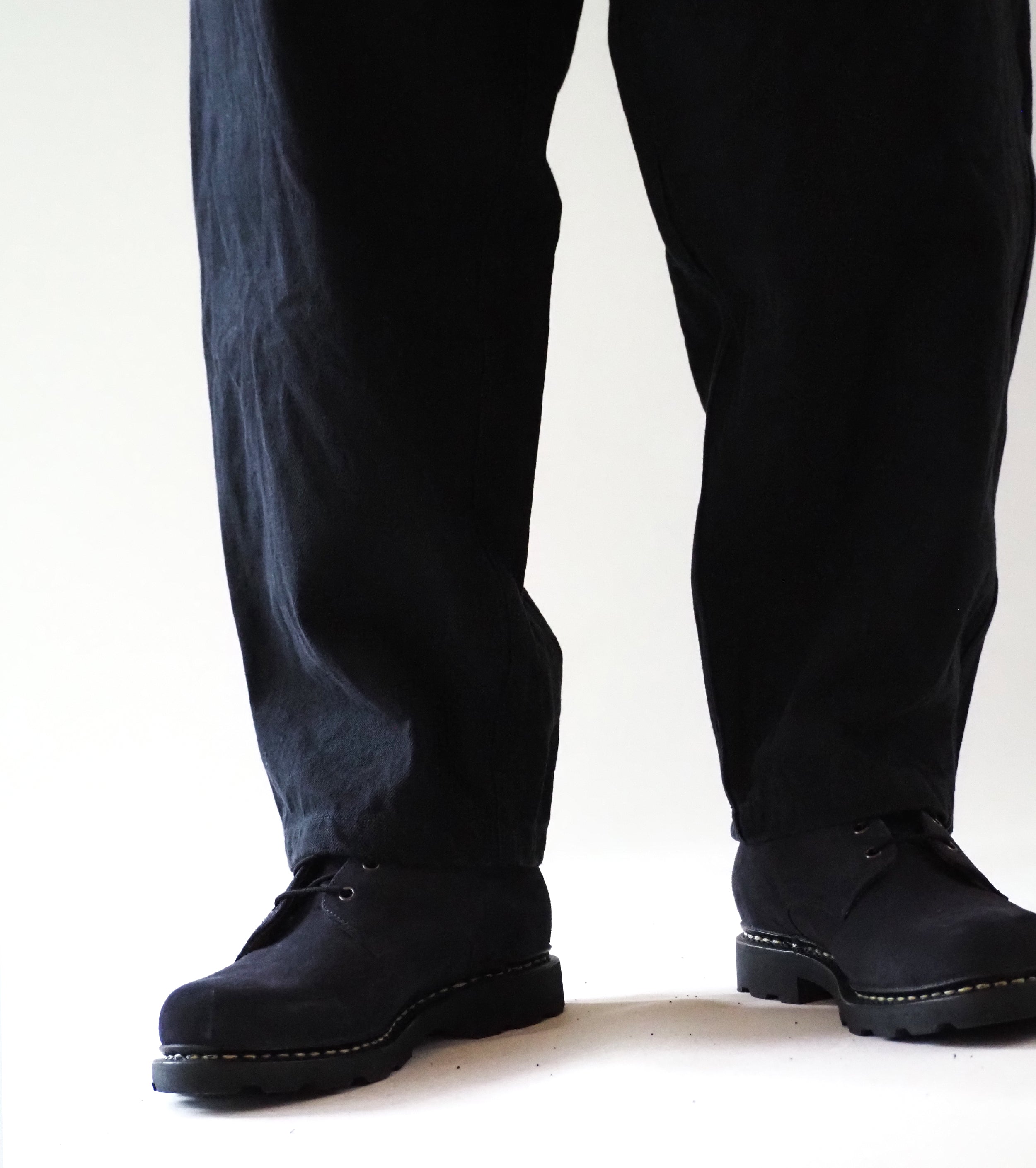 COMOLI Black Drill Tapered Pants , Black