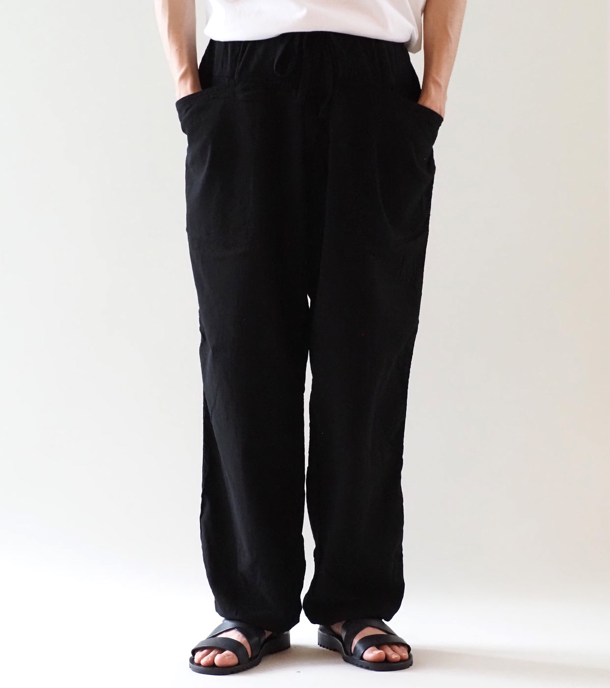 COMOLI OX Drawstring Pants , Black