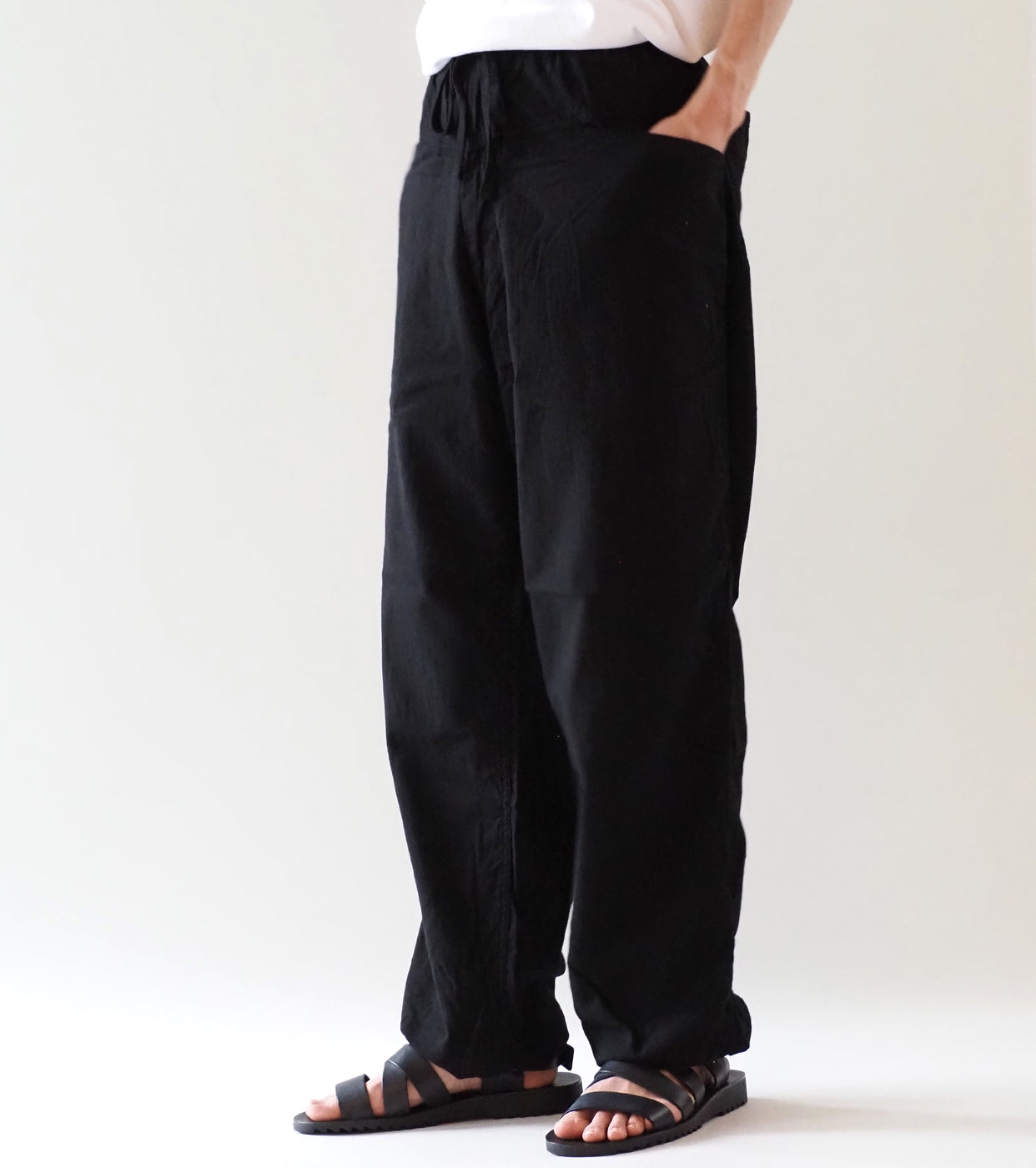 COMOLI OX Drawstring Pants , Black