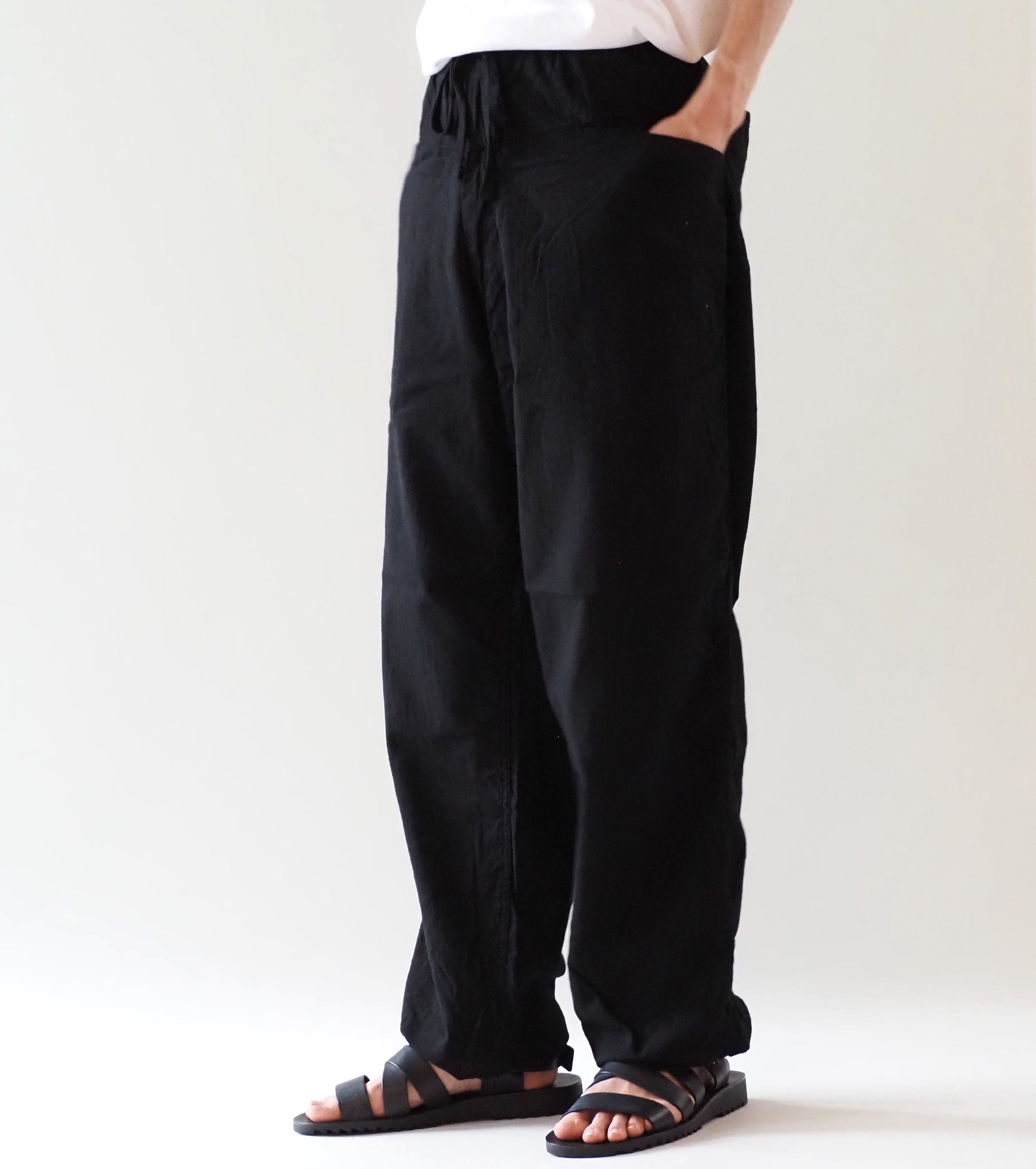 COMOLI OX Drawstring Pants , Black