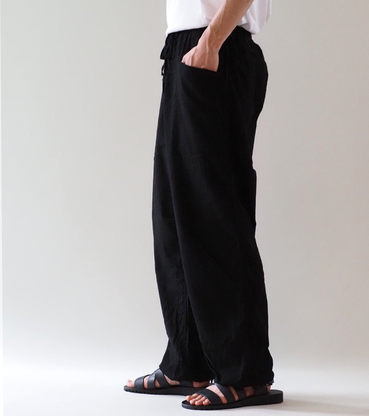 COMOLI OX Drawstring Pants , Black