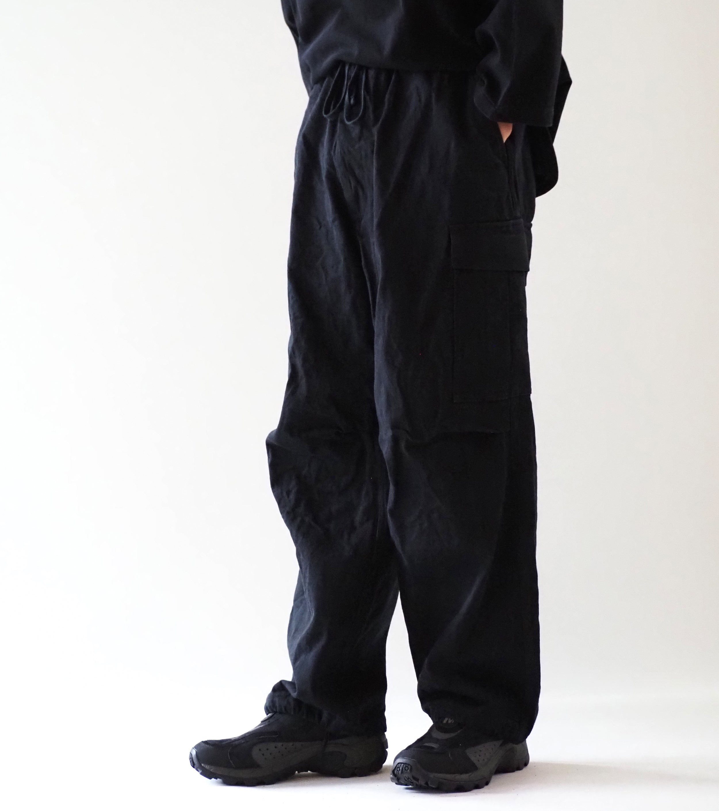 COMOLI Black Drill 6P  Pants , Black