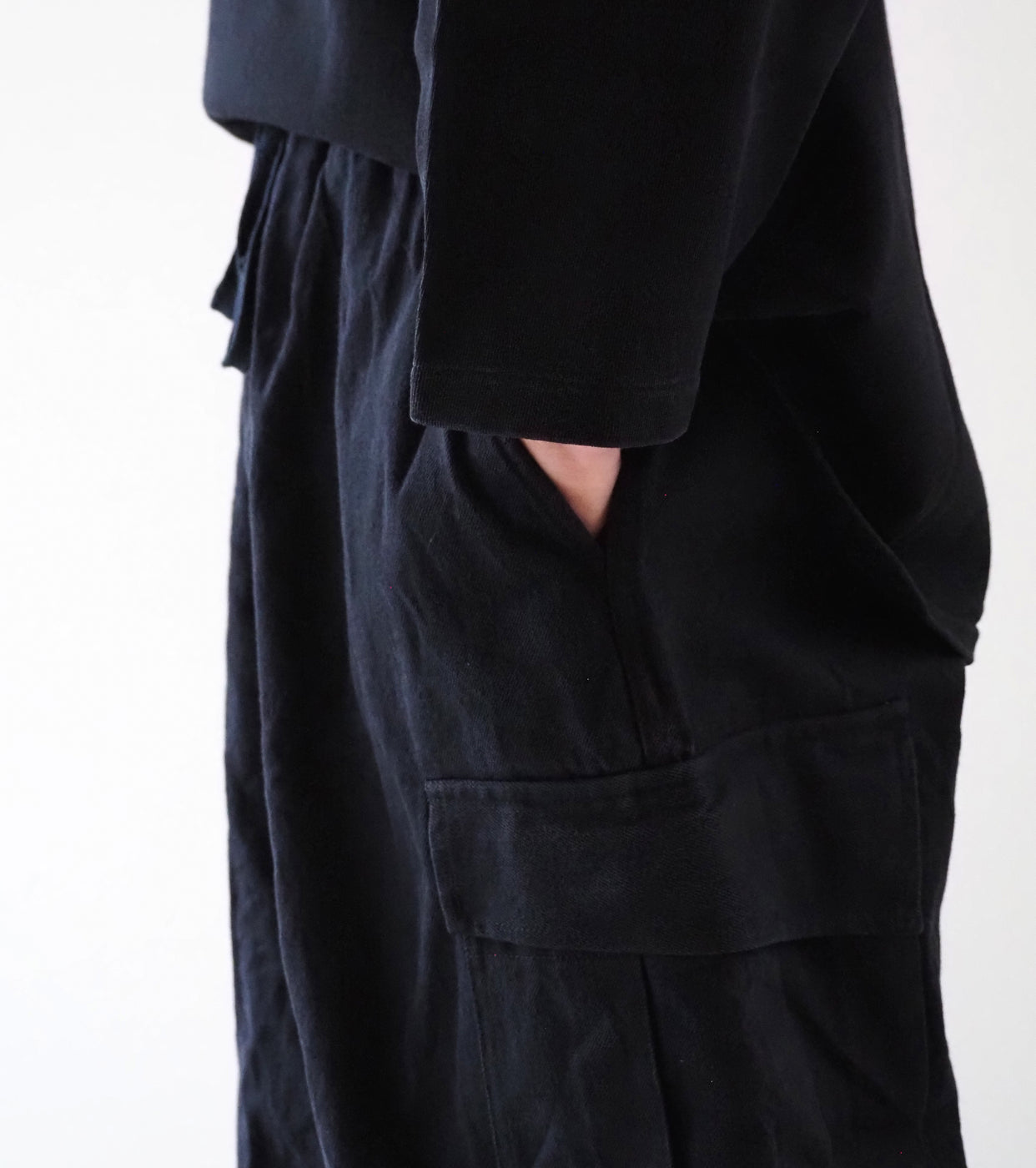 COMOLI Black Drill 6P  Pants , Black