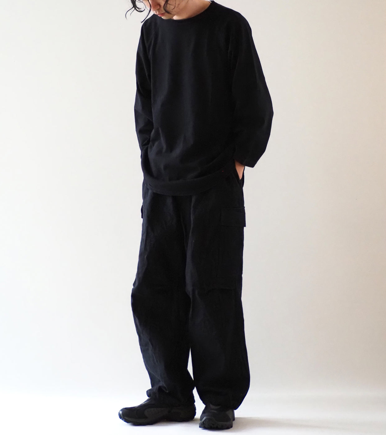COMOLI Black Drill 6P  Pants , Black