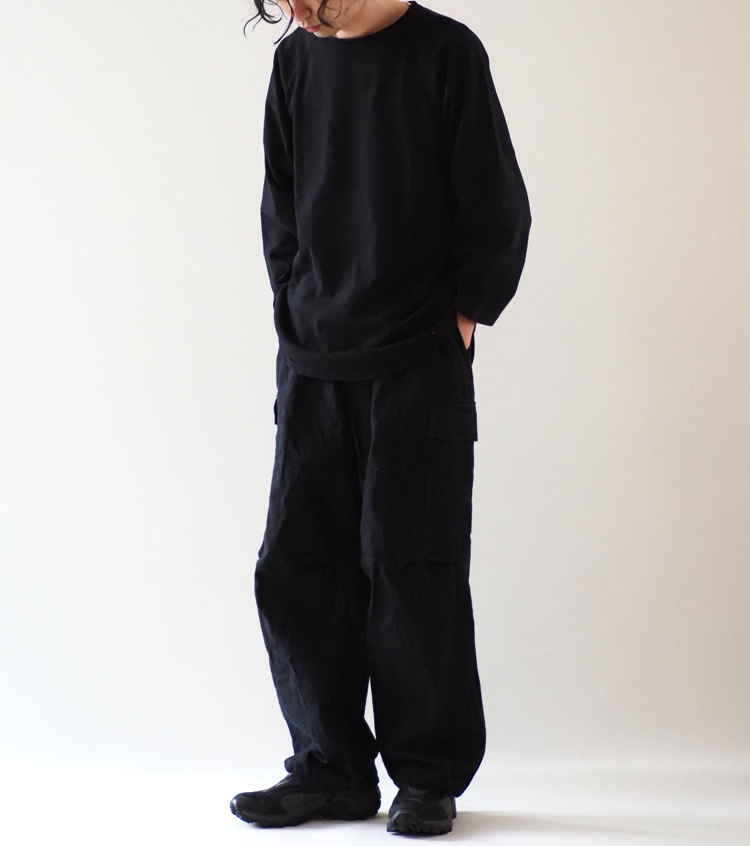 COMOLI Black Drill 6P  Pants , Black