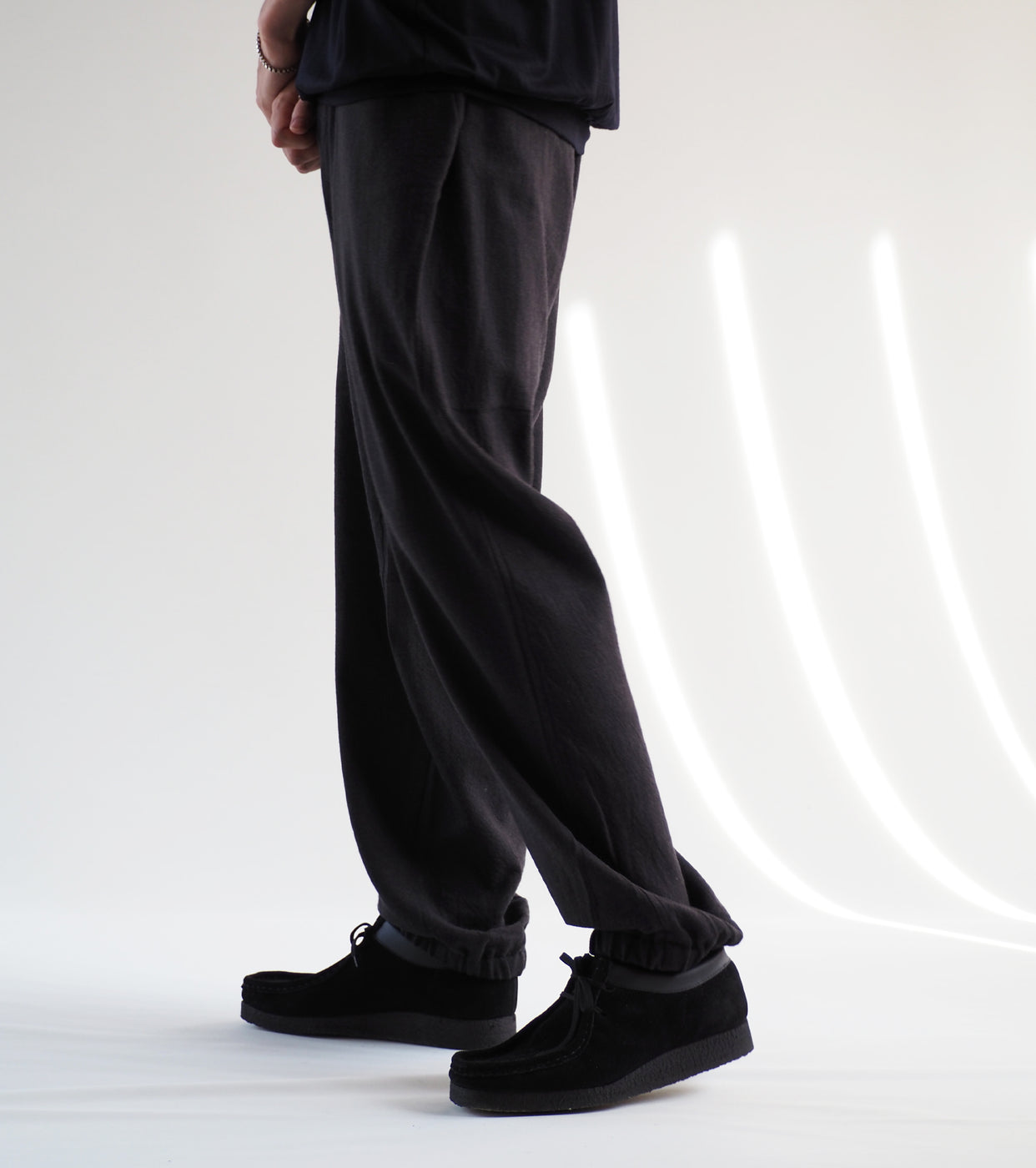 Wool Viera Drawstring Pants,Charcoal