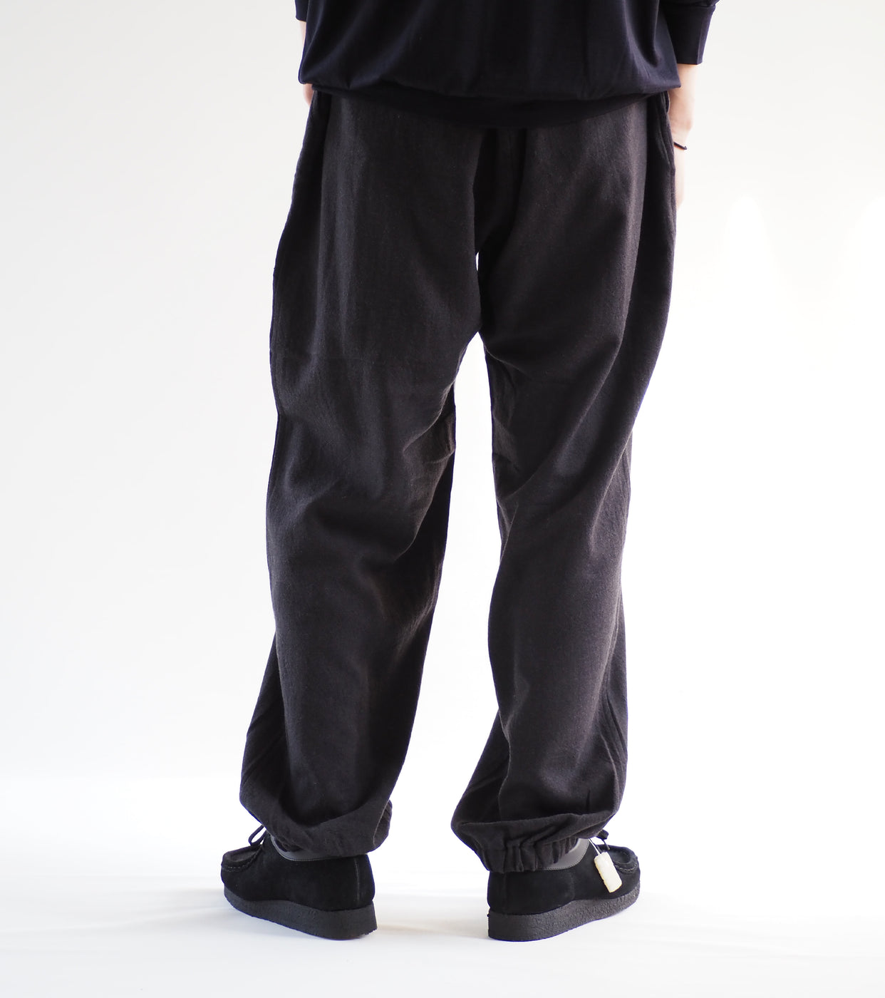 Wool Viera Drawstring Pants,Charcoal