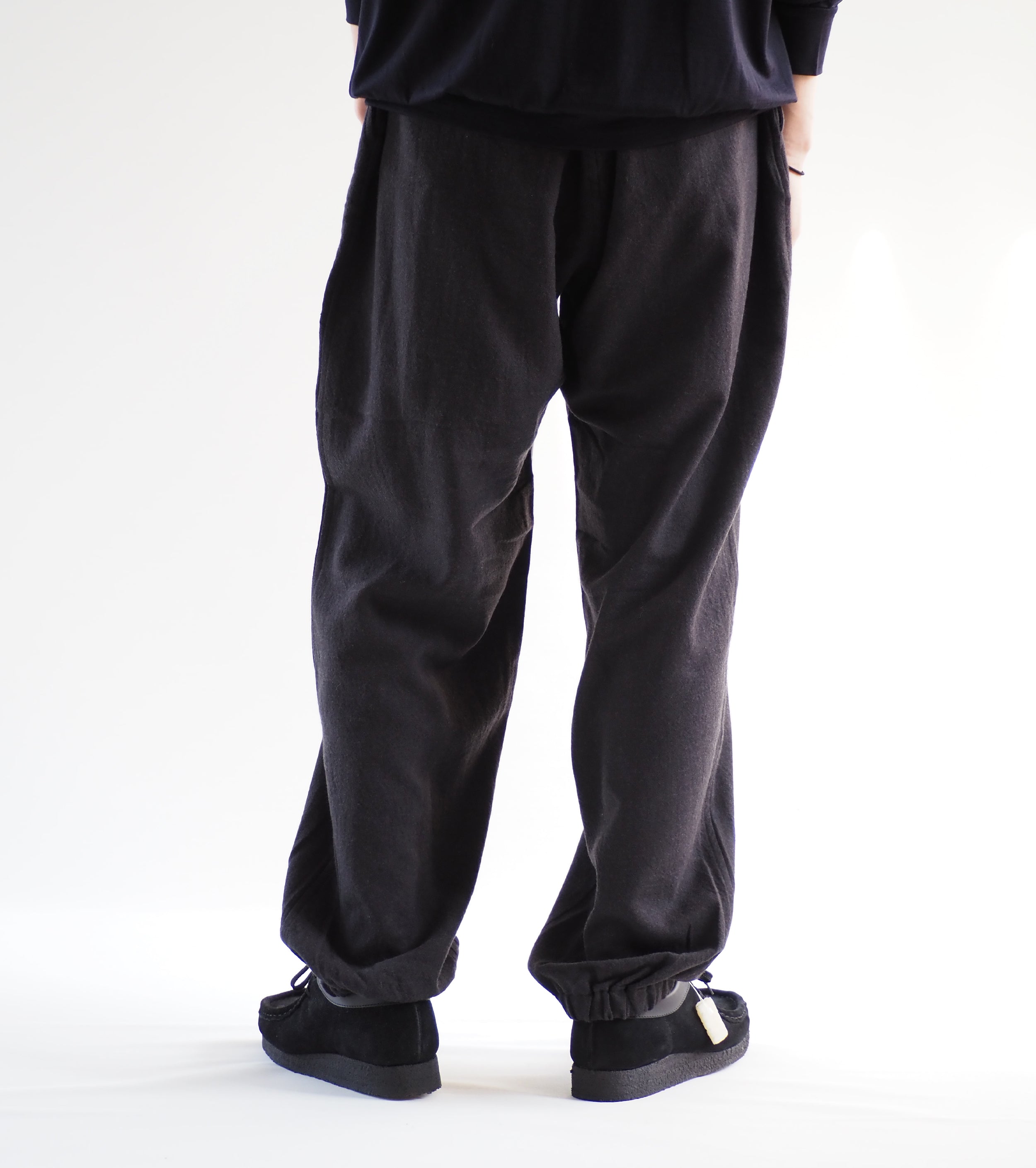 Wool Viera Drawstring Pants,Charcoal