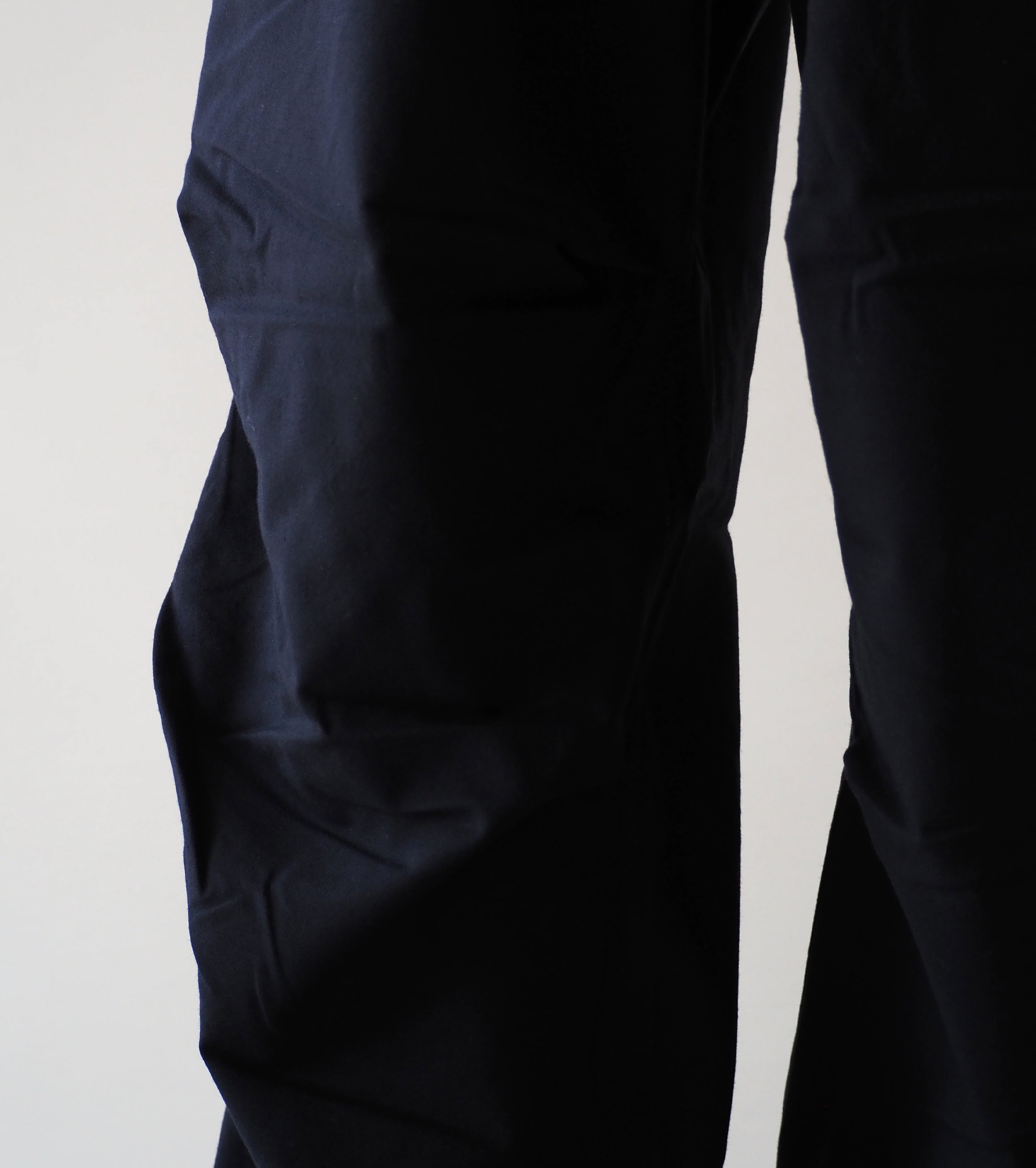 COMOLI Wool Knee Tuck Pants, Navy