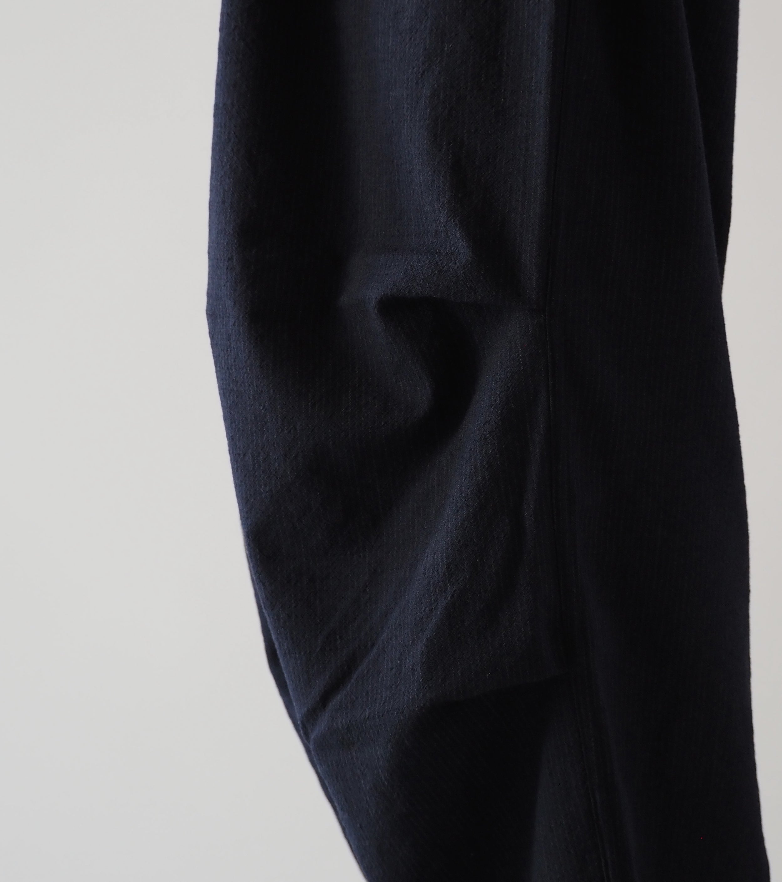 COMOLI Wool Knee Tuck Pants, Stripe