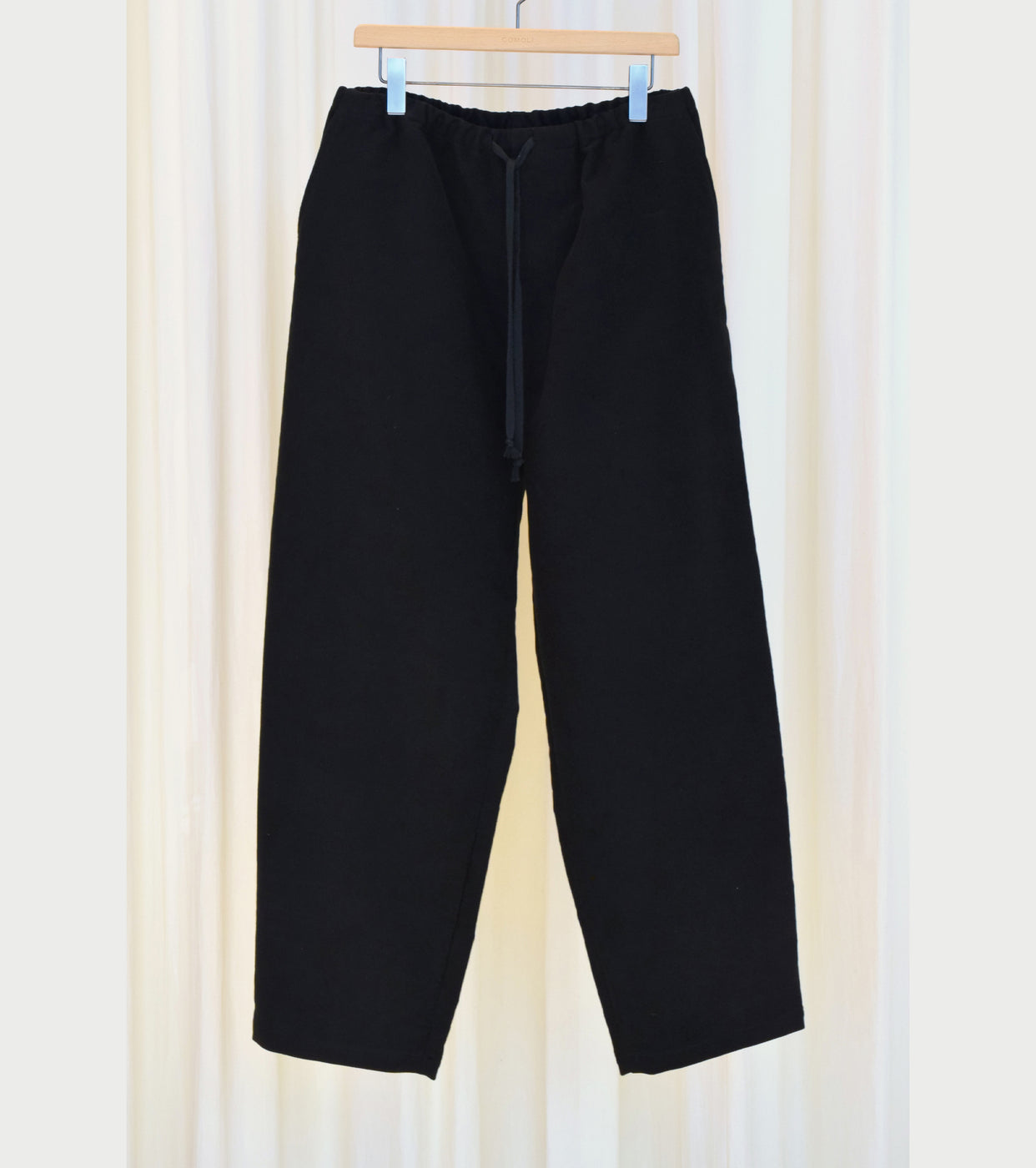 COMOLI Moleskin Drawstring Pants, Black