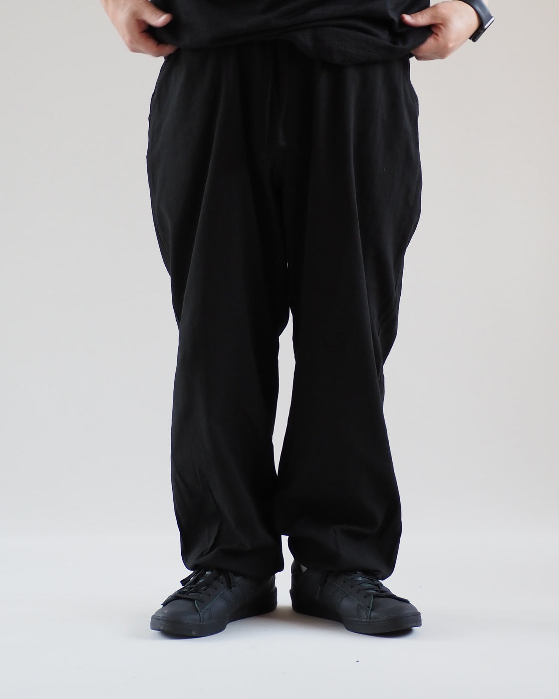 Denim Belted Pants, Navy