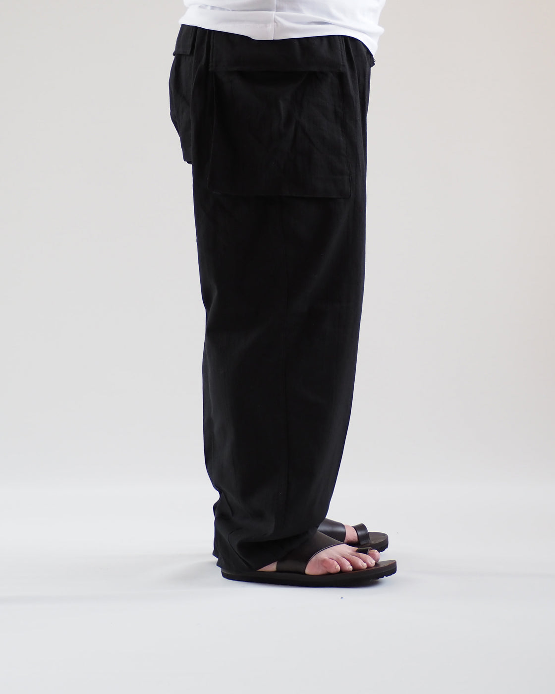 Denim Belted Pants, Navy