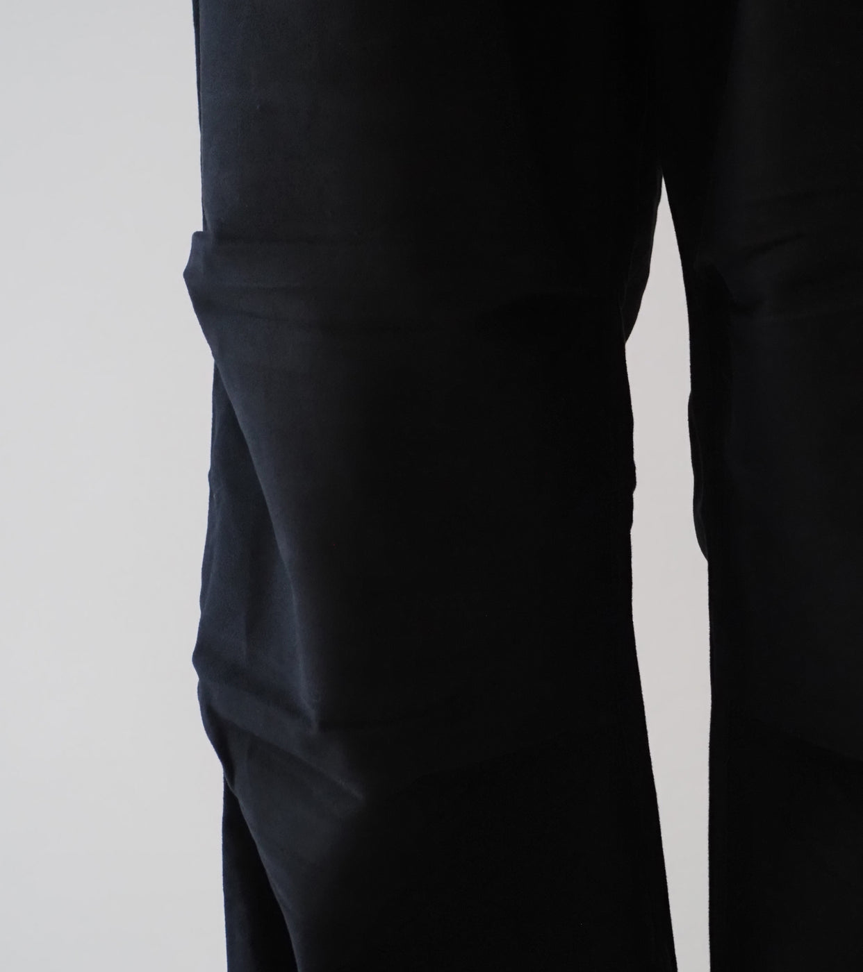 COMOLI Moleskin Knee Tuck Pants, Black