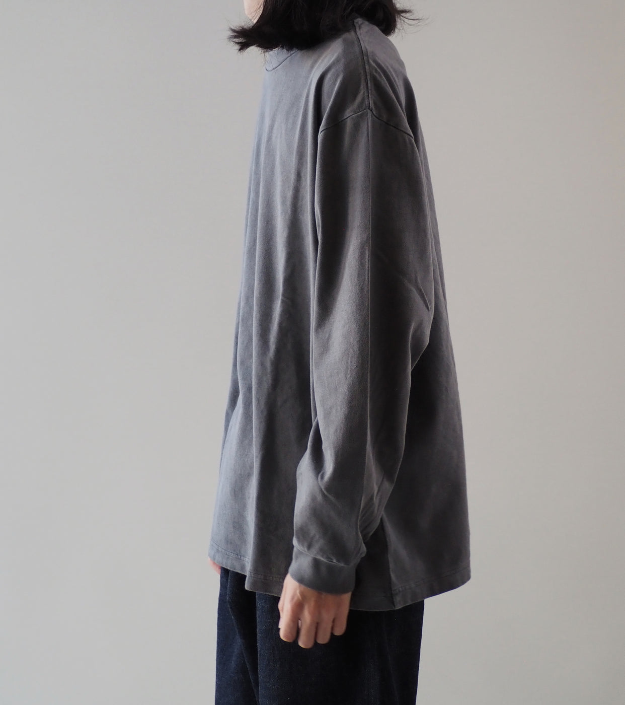 Blurhms Hollow Yarn L/S Tee , Fade Black