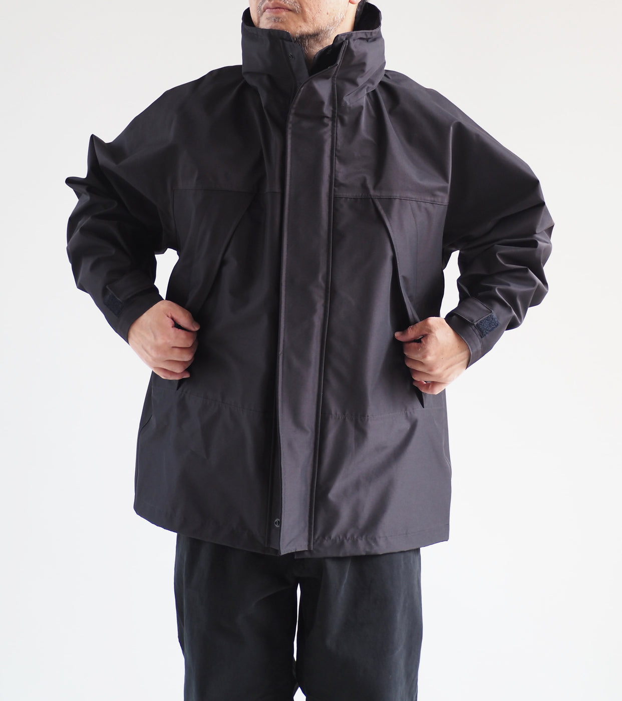 COMOLI Y03-04003 3レイヤー コットン シルク パーカ