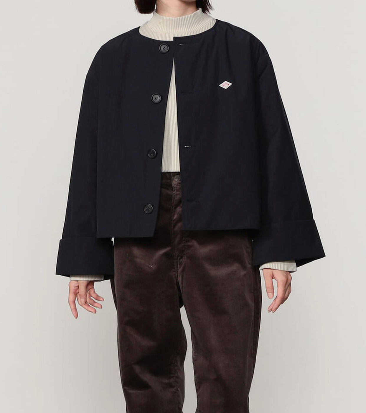 DANTON INSULATION COLLARLESS WIDE JACKET , Navy