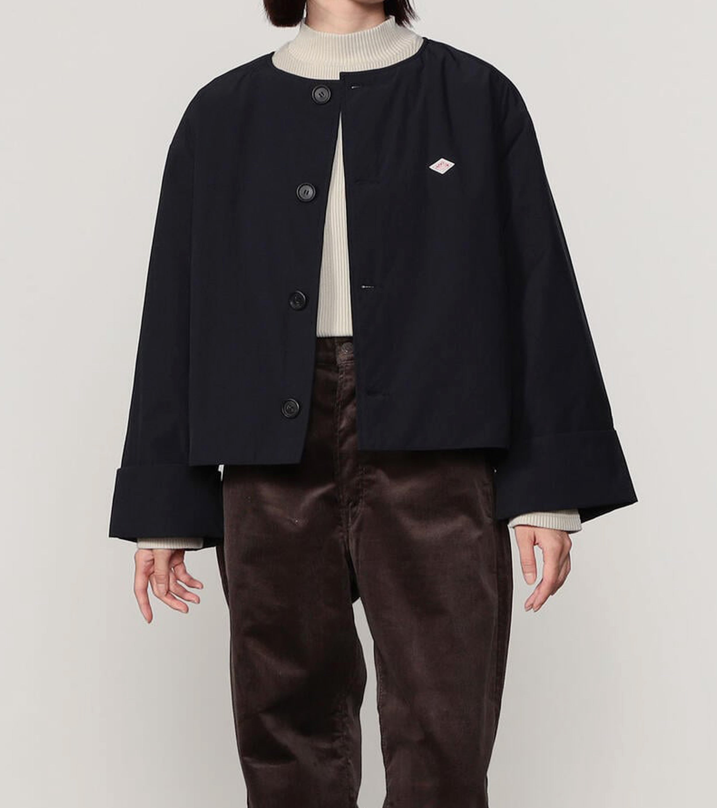 DANTON INSULATION COLLARLESS WIDE JACKET , Navy