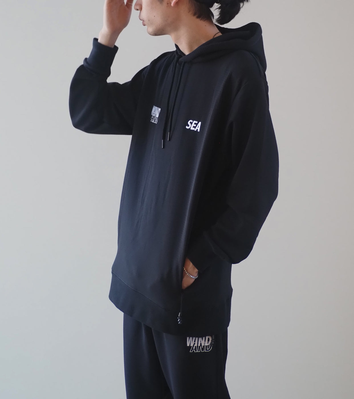 WIND AND SEA WIND AIR TEX HOODIE , Black