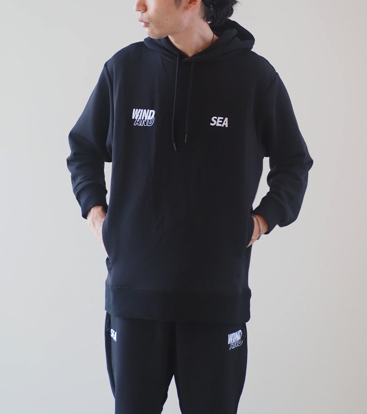 WIND AND SEA WIND AIR TEX HOODIE , Black