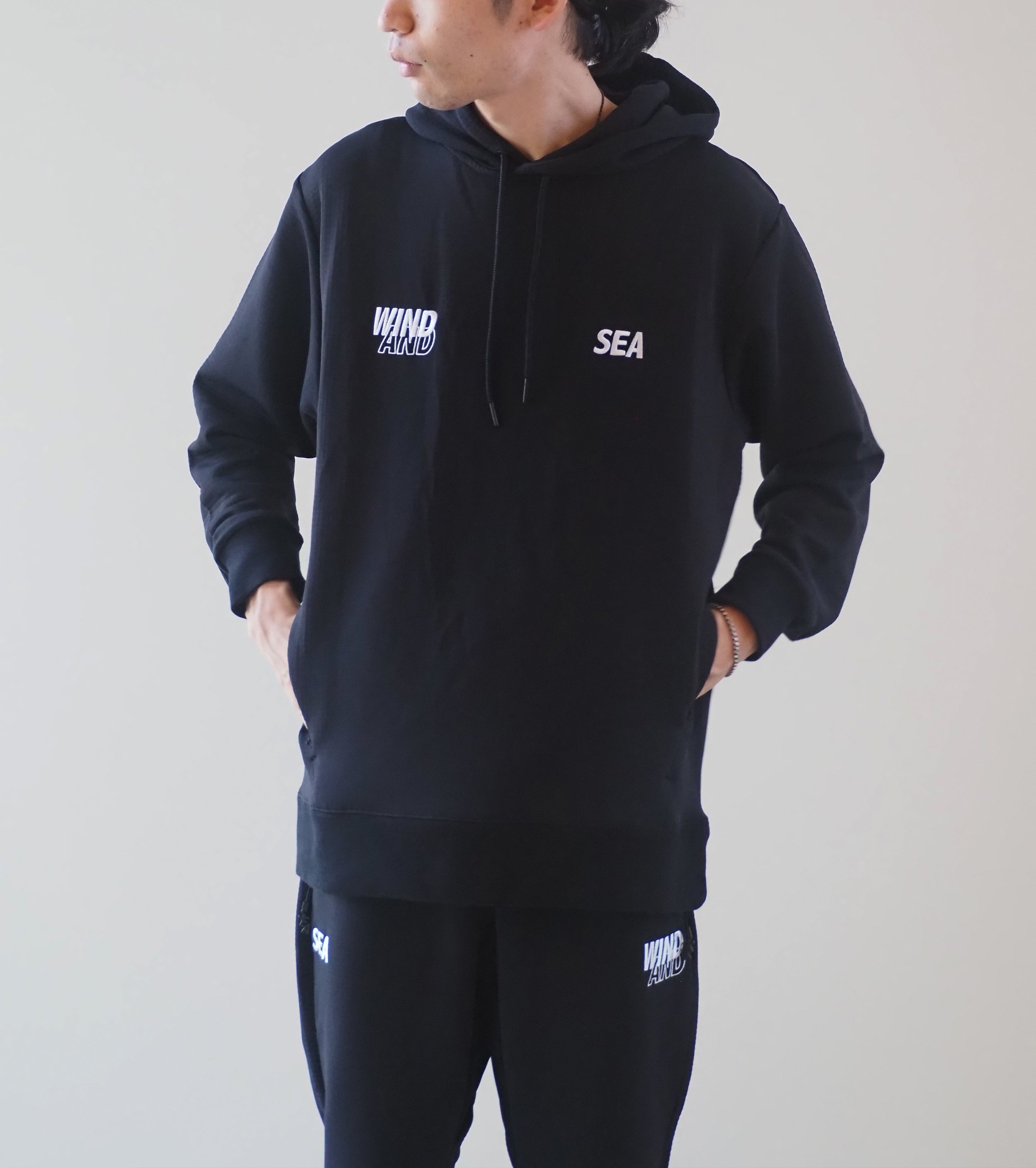 WIND AND SEA WIND AIR TEX HOODIE  , Black