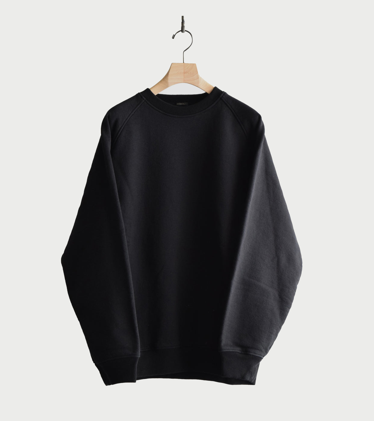 COMOLI Cotton Lined Crew Neck, Black