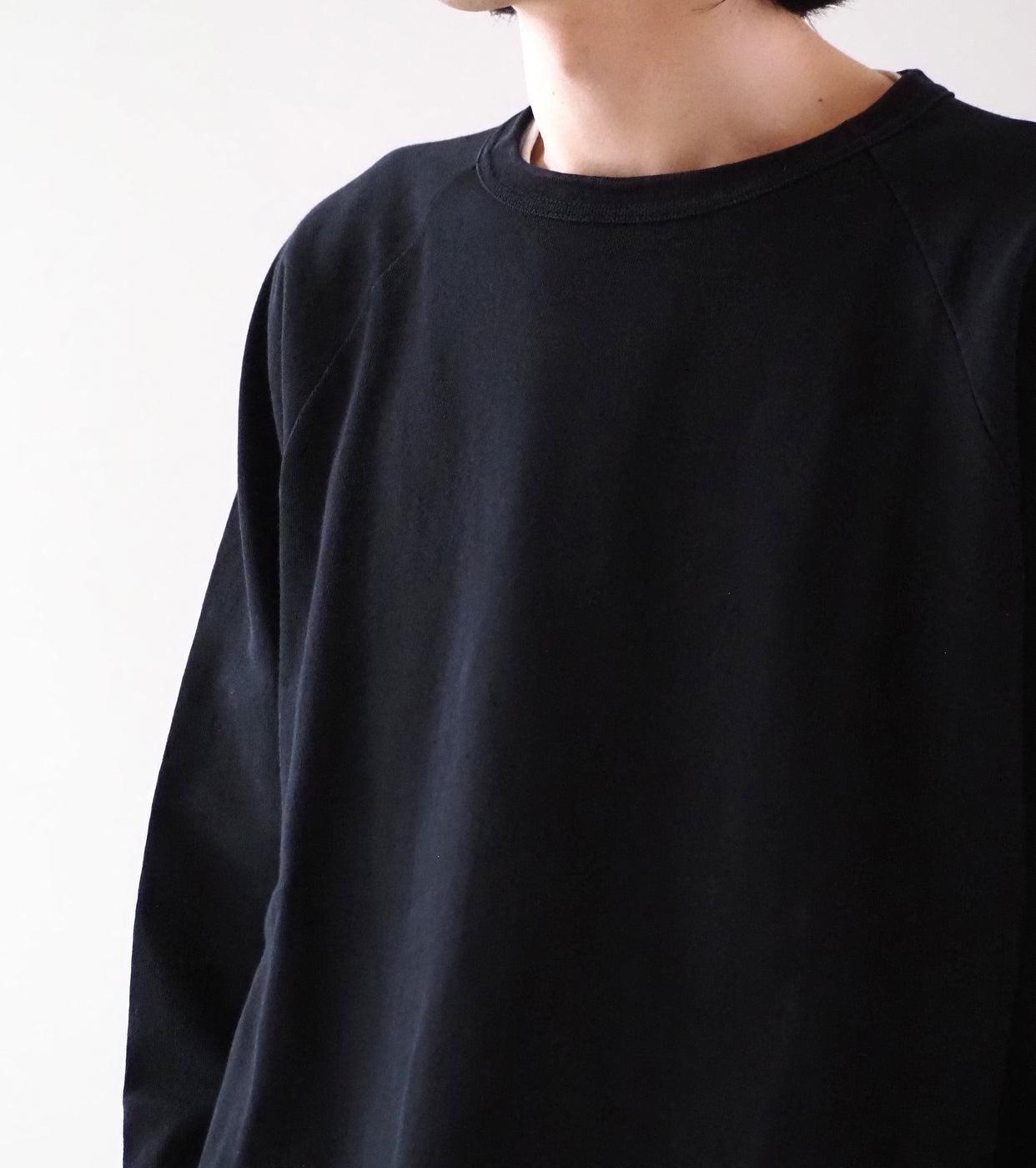 COMOLI Cotton Jersey Baseball T-Shirt , Black