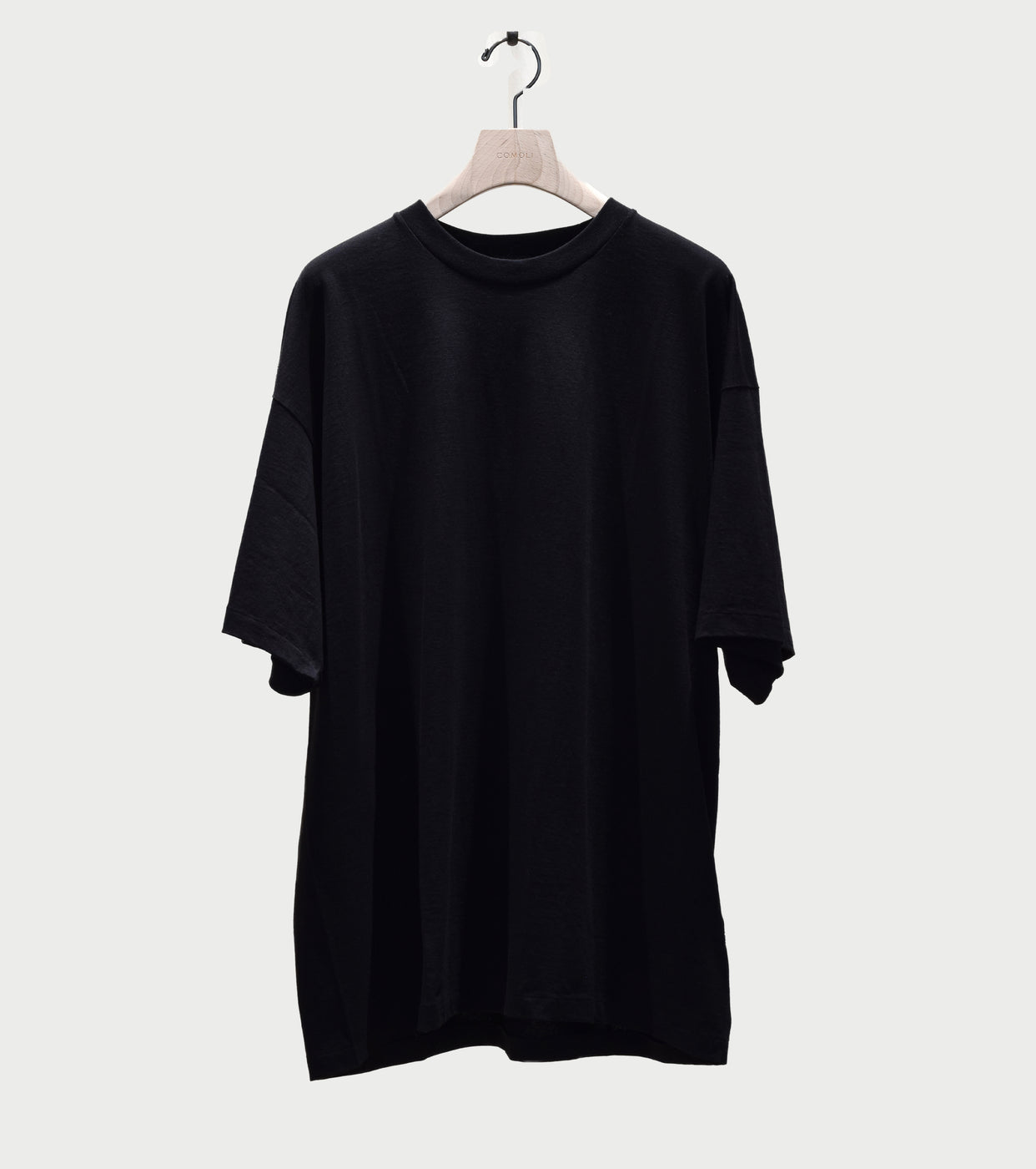 COMOLI Cotton Jersey Short Sleeve T-Shirt , Black
