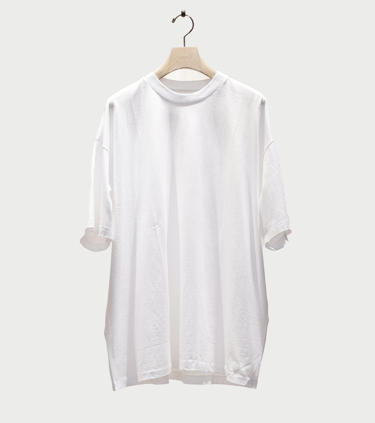 COMOLI Cotton Jersey Short Sleeve T-Shirt , White