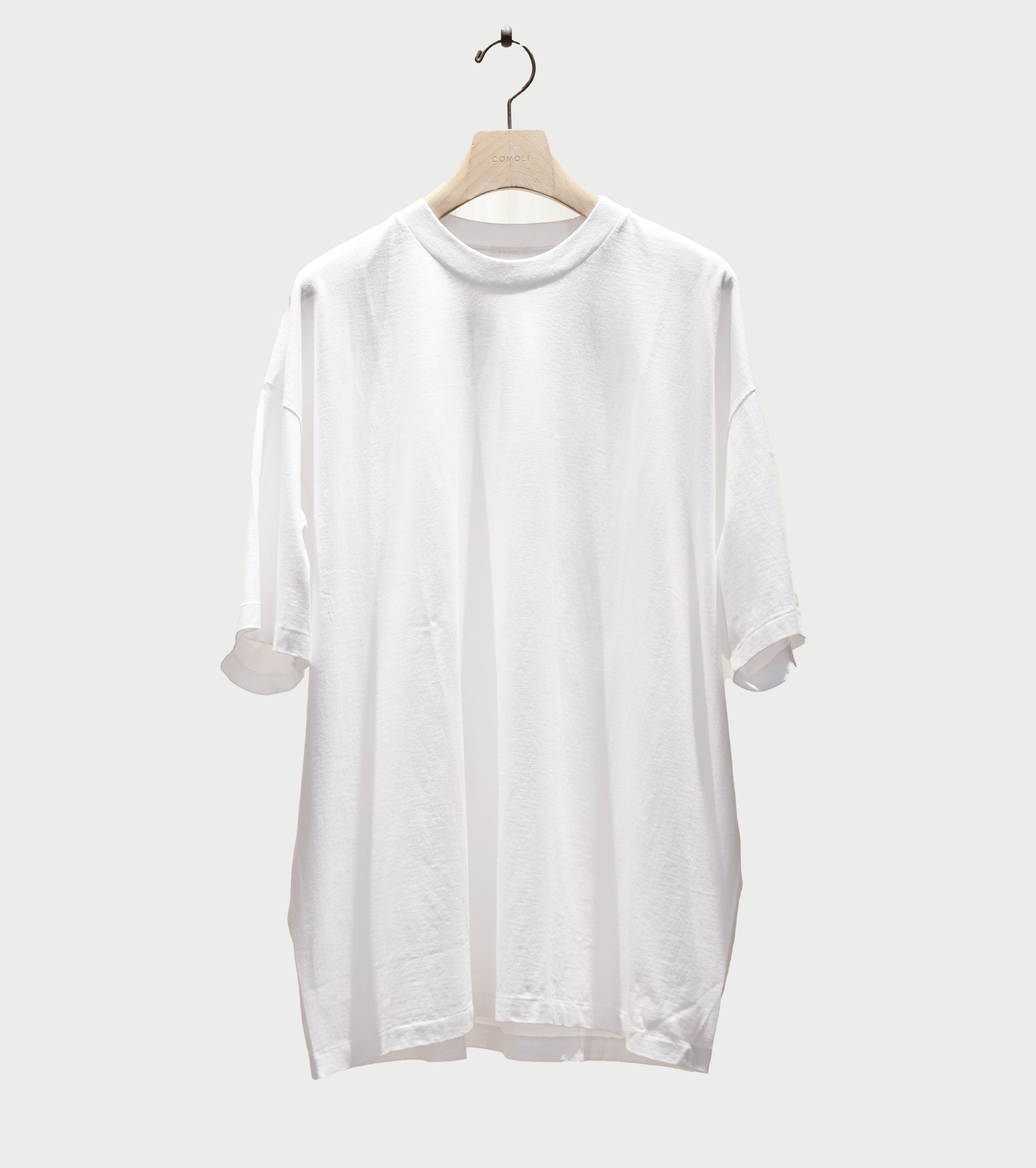 COMOLI Cotton Jersey Short Sleeve T-Shirt ,  White