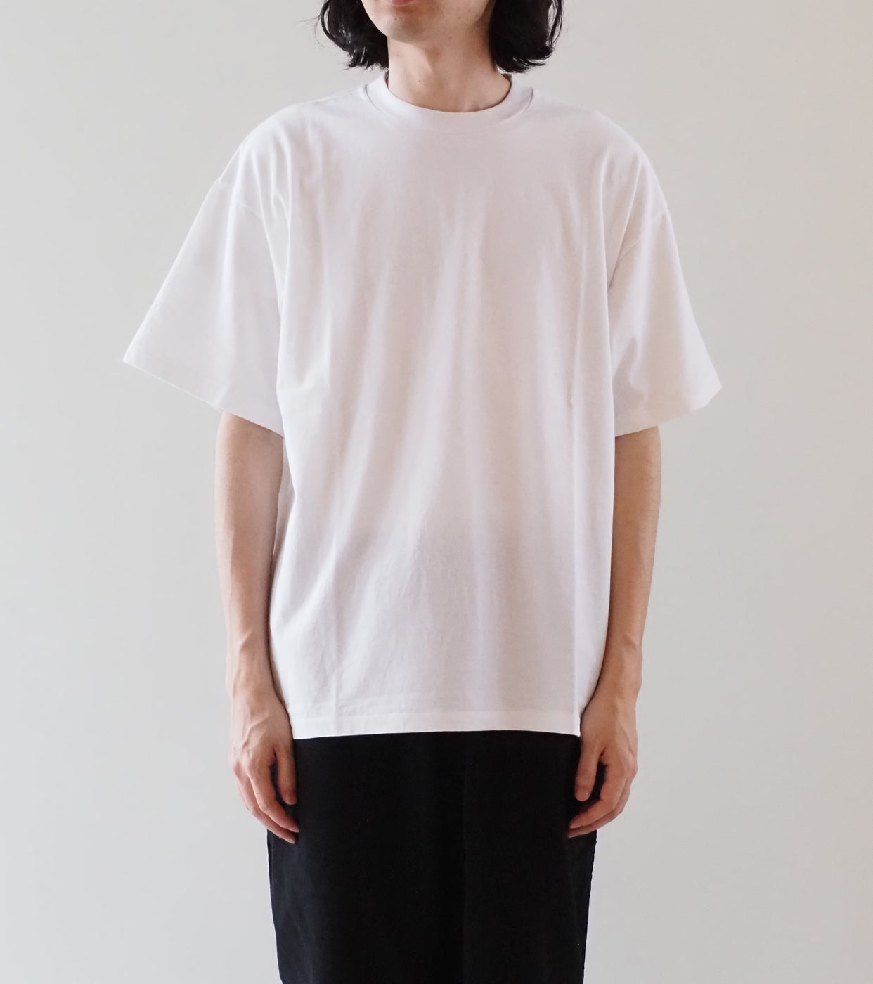 COMOLI Cotton Jersey Short Sleeve T-Shirt , White