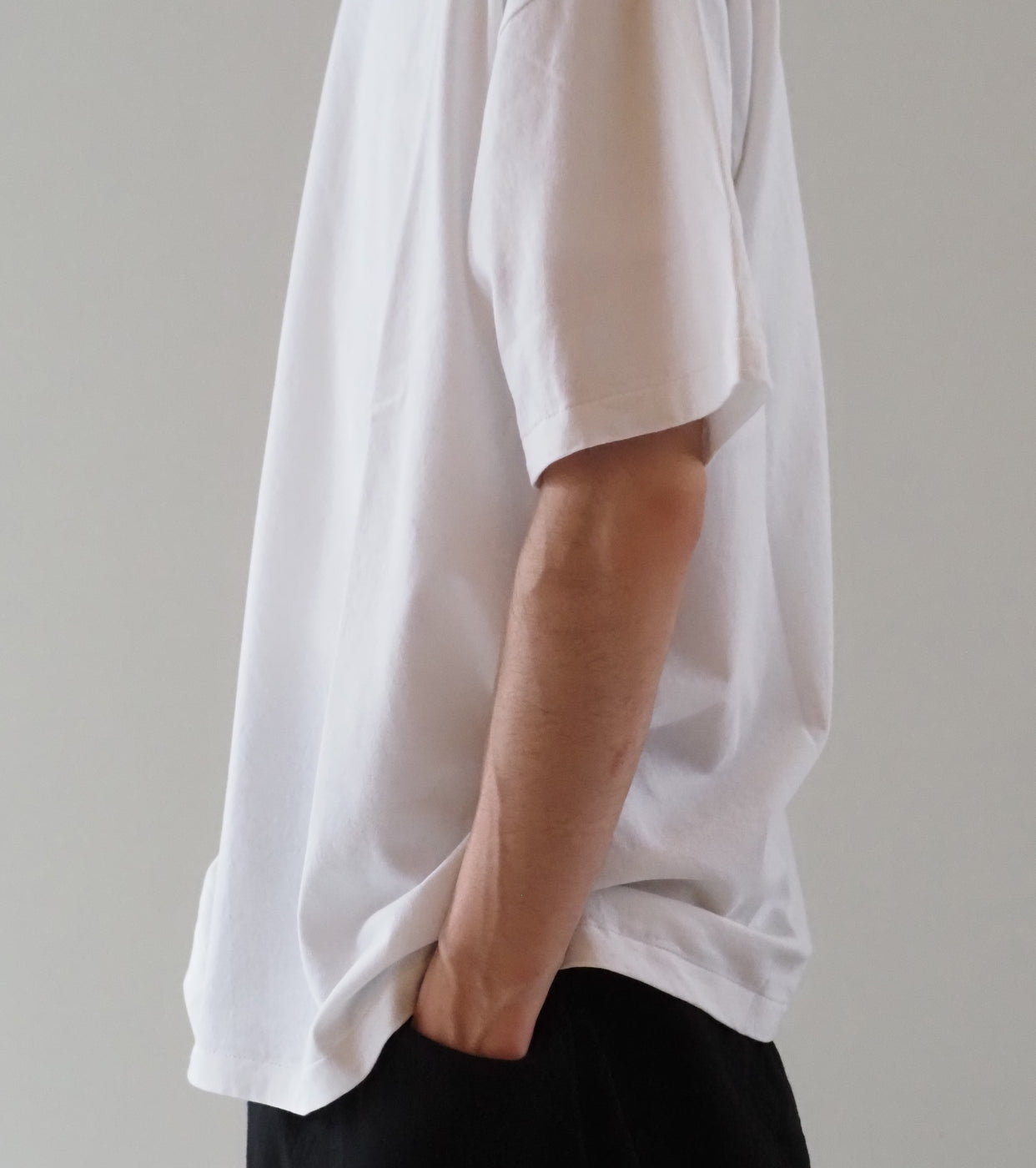 COMOLI Cotton Jersey Short Sleeve T-Shirt , White