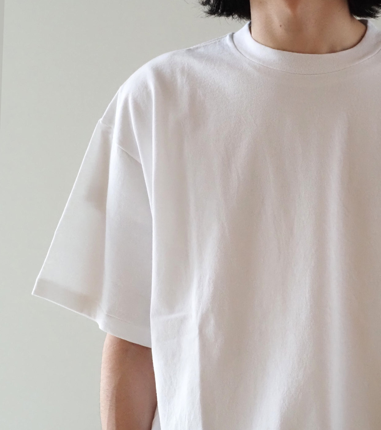COMOLI Cotton Jersey Short Sleeve T-Shirt , White