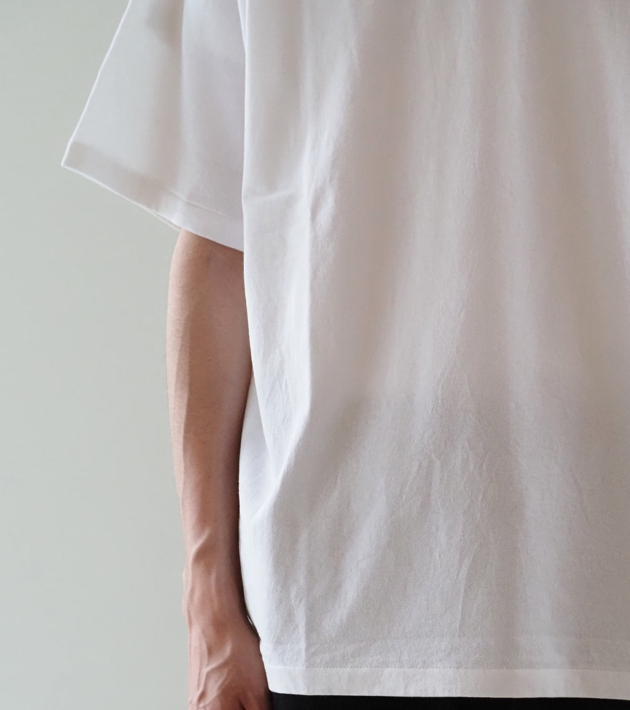 COMOLI Cotton Jersey Short Sleeve T-Shirt , White